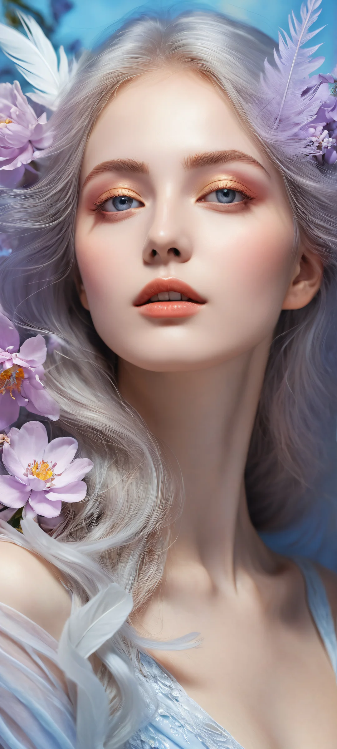 Breathtaking portrait of Columbina on a pure void background, perfeitamente otimizado para telas iniciais de iPhone e Android. Features intricate micro-details and radiant lighting.