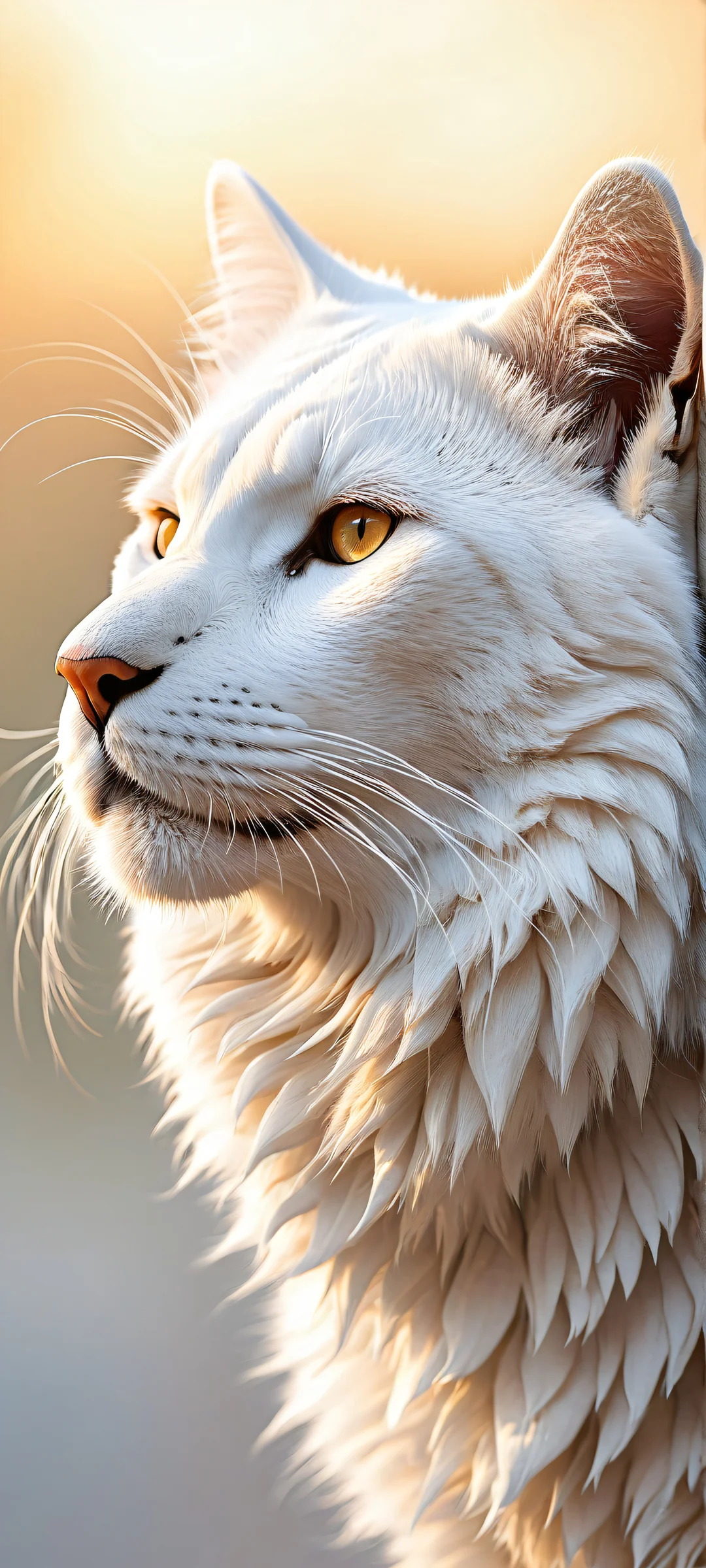 A majestic short-furred creature with a sleek tail on an iPhone/Android mobile wallpaper, featuring stunning micro-details and ethereal lighting.