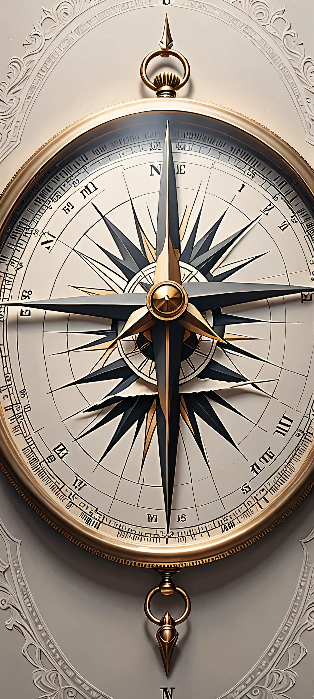 A beautiful iPhone/Android wallpaper featuring a delicate hand-drawn compass and a vast empty background.