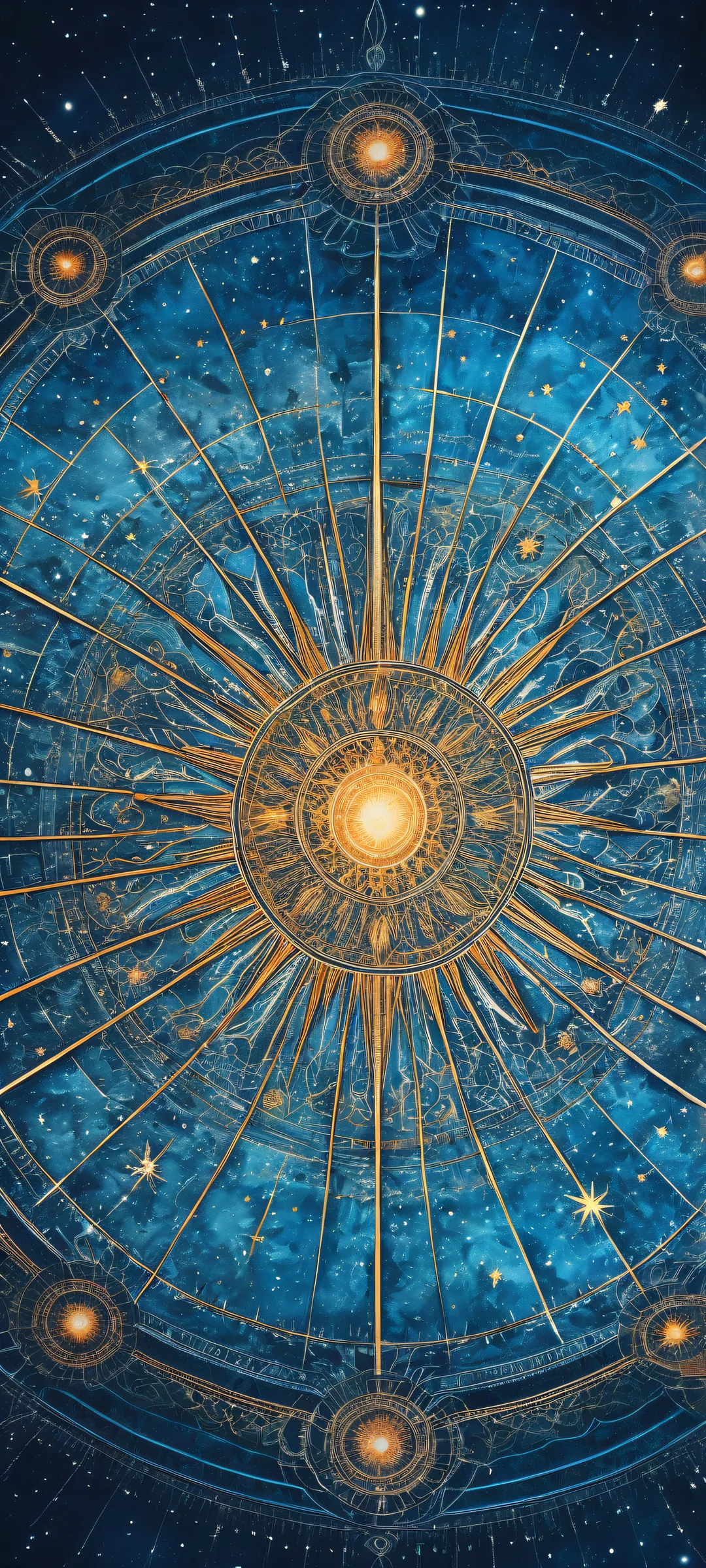 A breathtaking celestial map on iPhone/Android screen with intricate patterns and textures.