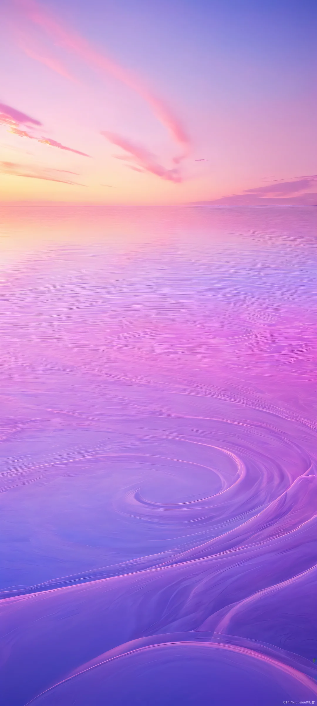 Gaseous swirls on iPhone/Android, purple, pink, and blue hues with vast pure void, stunning digital art