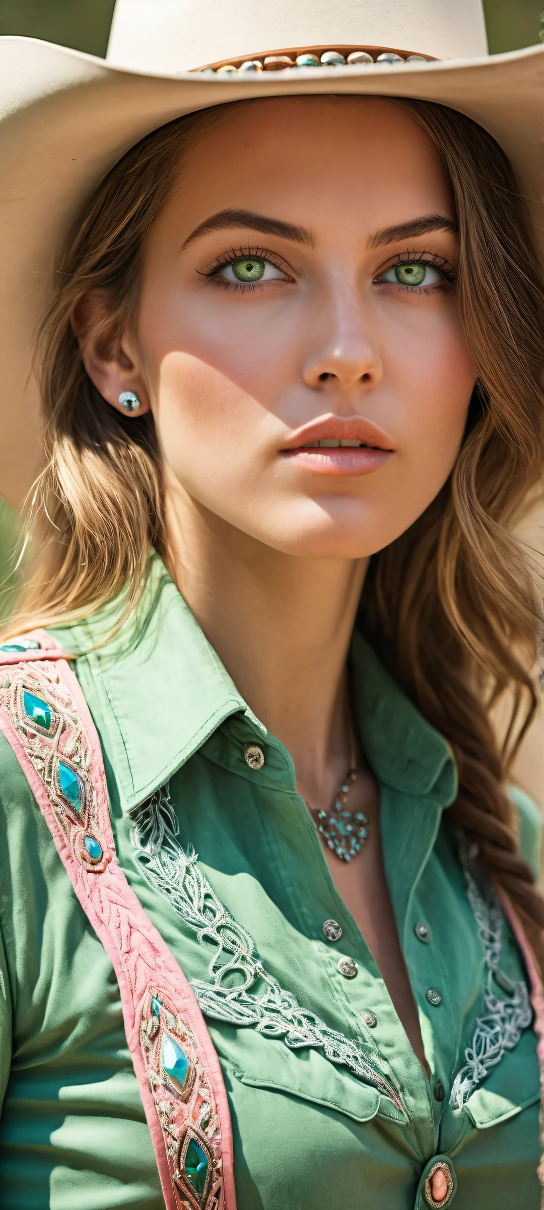 A stunning iPhone/Android wallpaper featuring a breathtaking vertical portrait of a lone cowgirl, perfect for personalization on your mobile device.