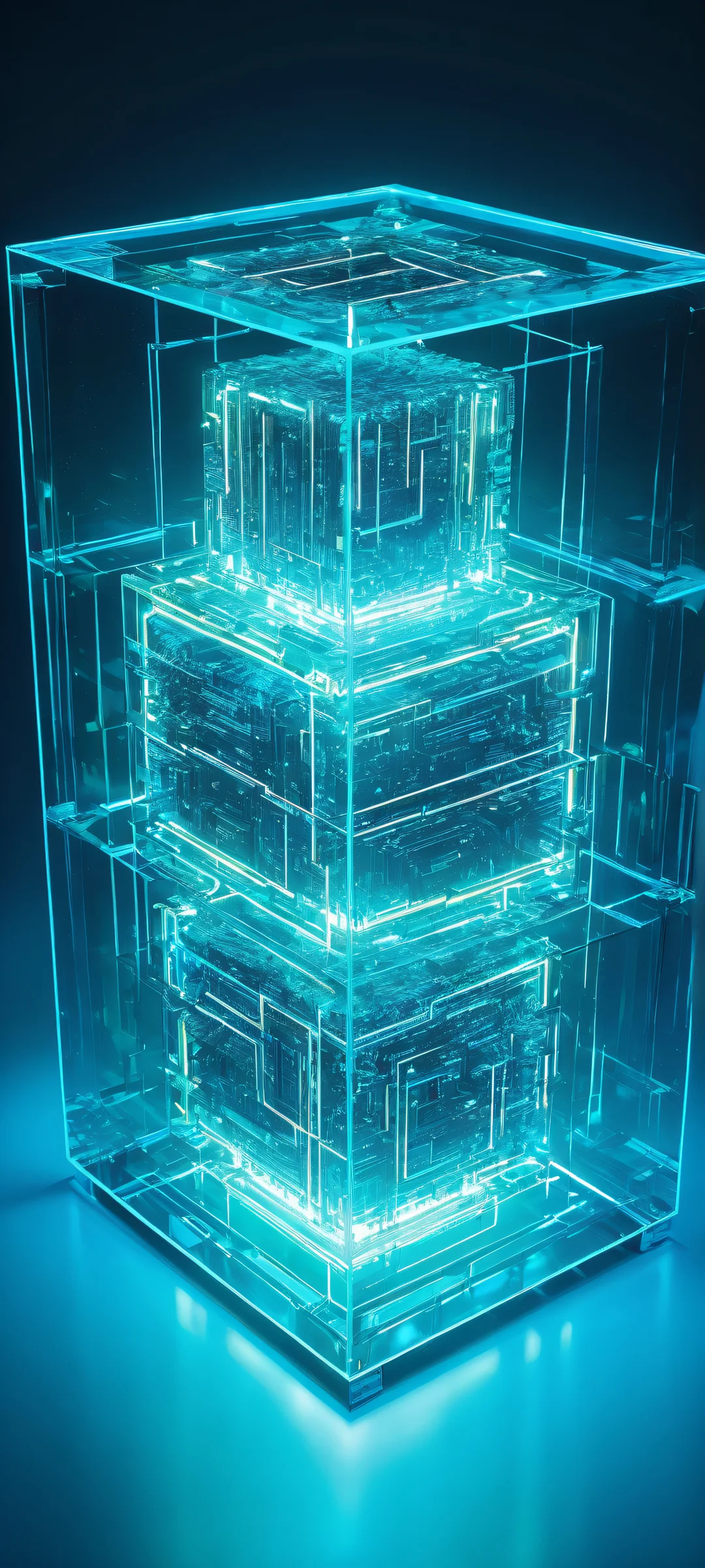 A stunning portrait of an epic futuristic cube on iPhone/Android