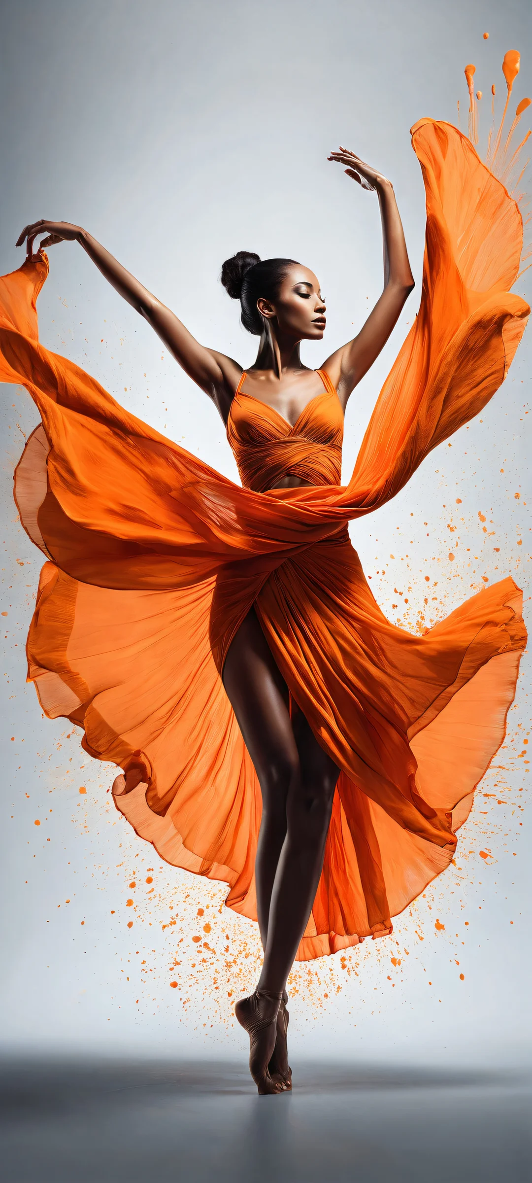 A beautiful artwork of a dancing woman on iPhone/Android, with intricate details and stunning visual impact.
