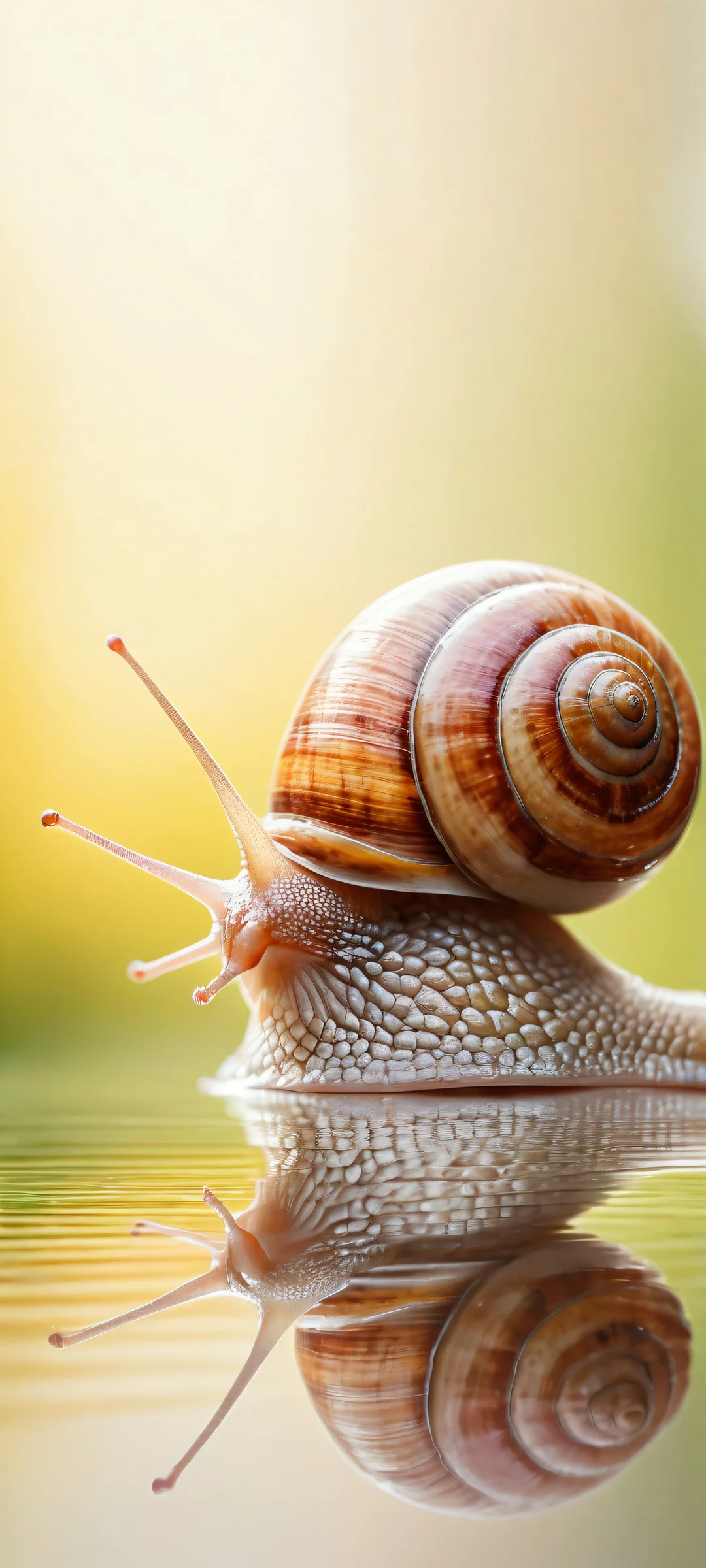 Ethereal Delight Aesthetic Phone Wallpaperperfeitamente otimizado para telas iniciais de iPhone/Android A smiling snail on a pristine white background, perfectly optimized for iPhone/Android home screens.