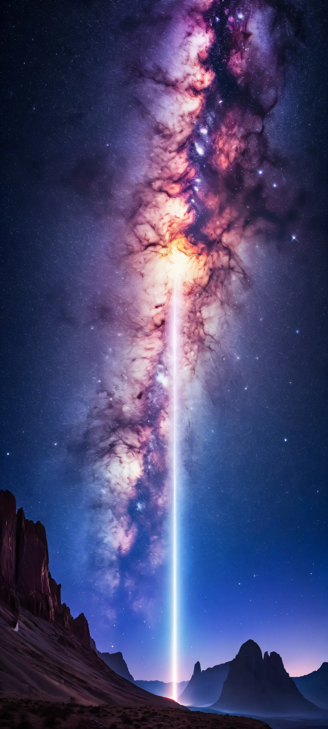 iPhone/Android wallpaper featuring a stunning celestial body with intricate starlight and planetary textures, set against a dark yet radiant night sky.