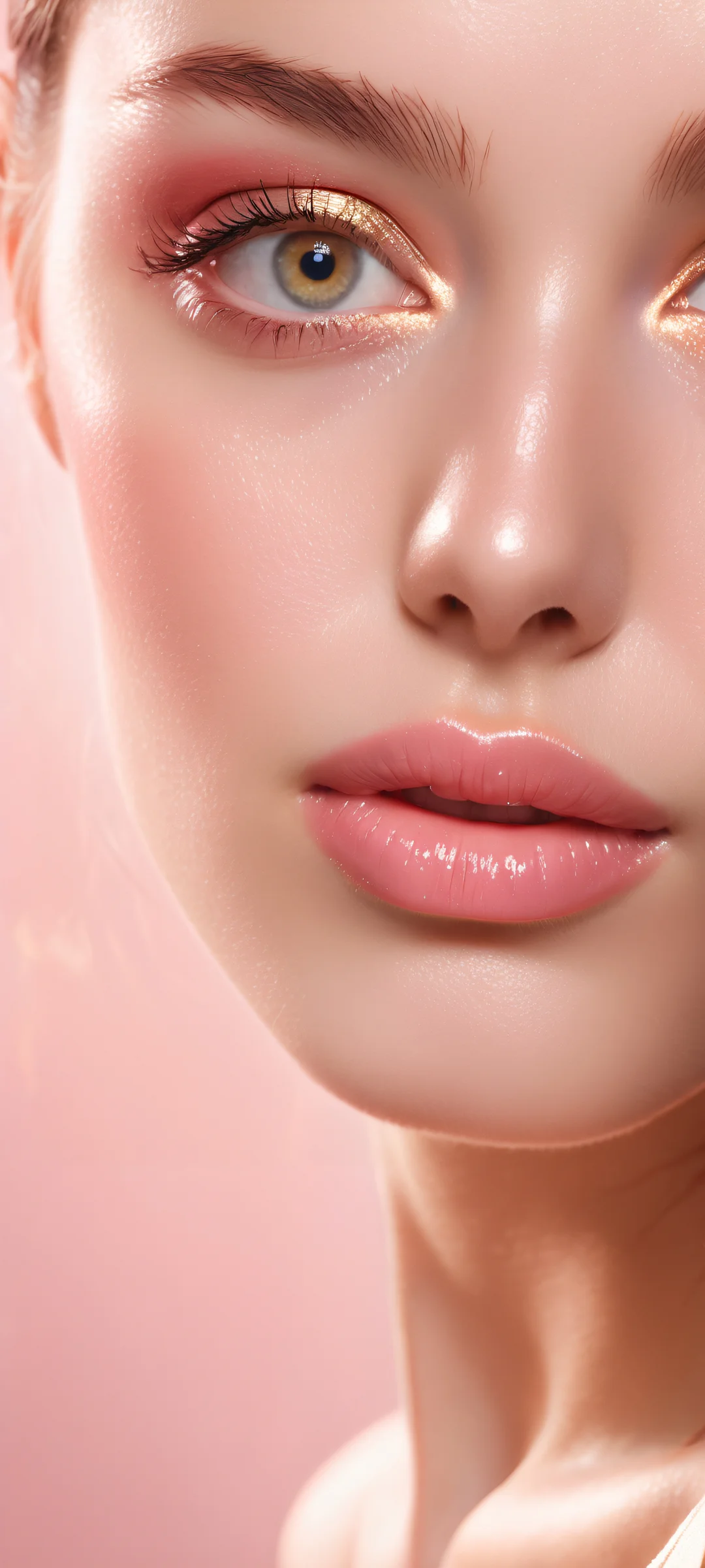 Girl portrait with micro-details on a pure void background for iPhone/Android home screens