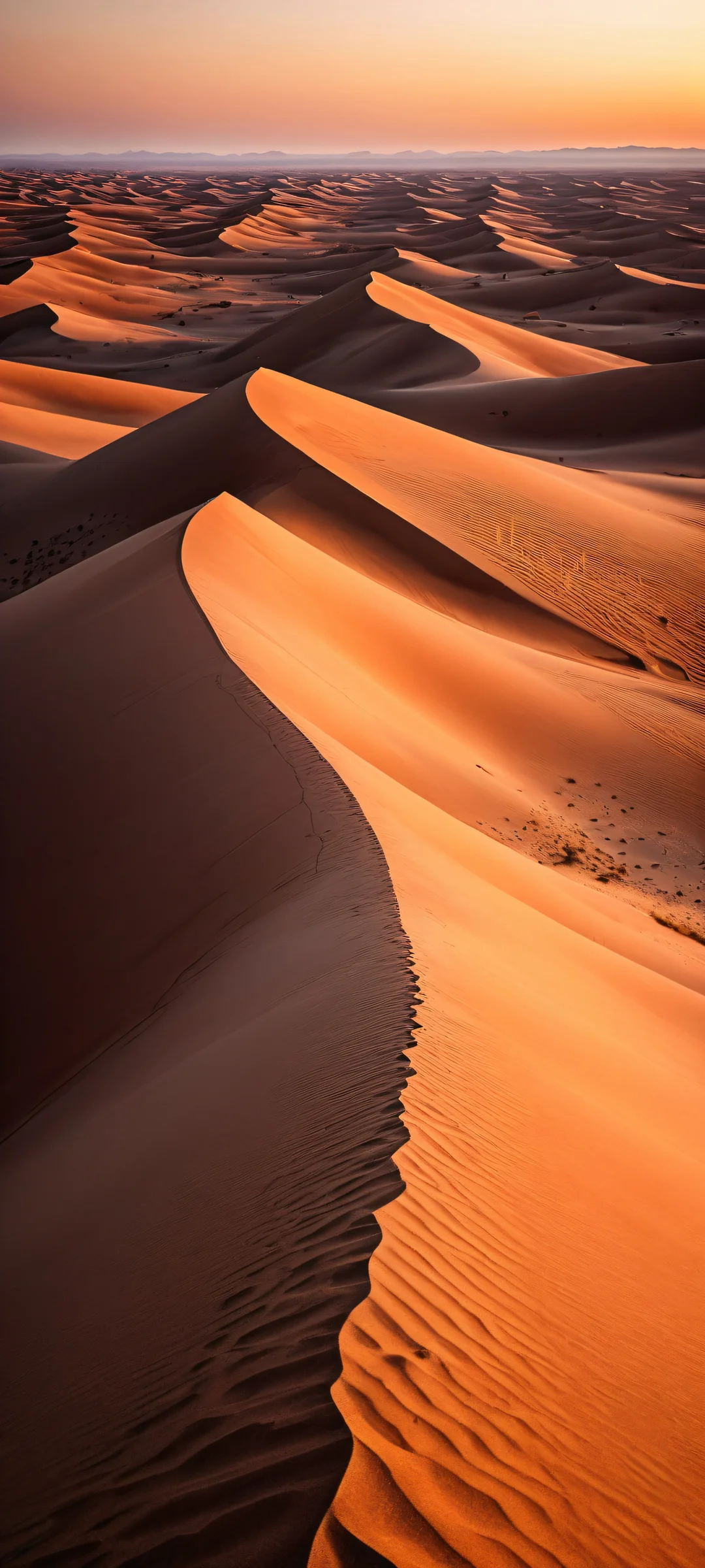 iPhone/Android beautiful artwork of desert cloud scape at sunset with striking contrast and red hues