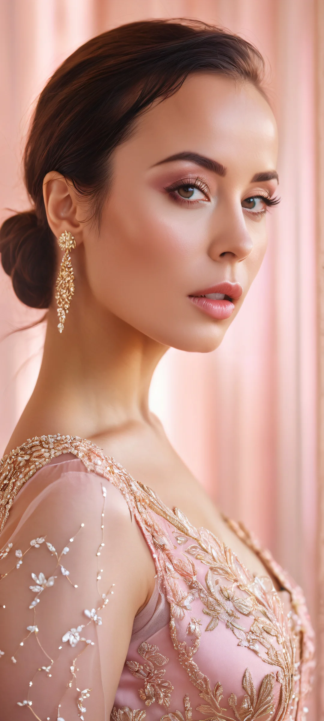 French Singer Alizee's portrait artwork on a clean and empty background, parfaitement optimisé pour les écrans d'accueil iPhone/Android.