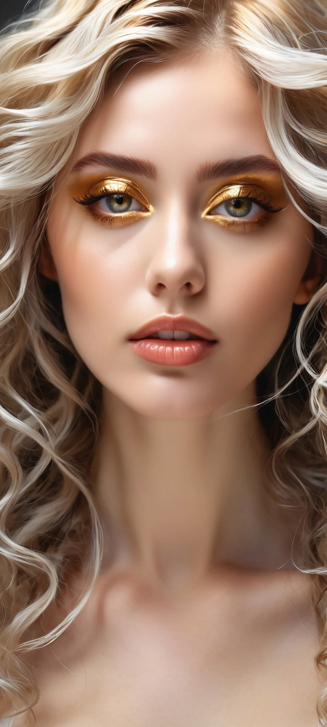 Mesmerizing young woman with incredible hairstyle, iPhone/Android wallpaper perfect for home screen decoration, stunning visual impact.