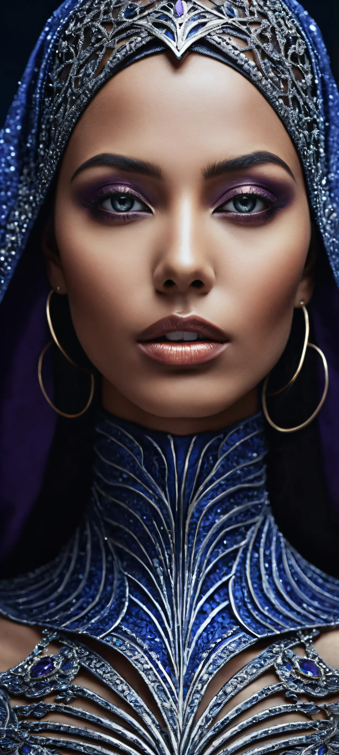 A stunning illustration of a lady surrounded by darkness and light, perfect for your iPhone/Android home screen.