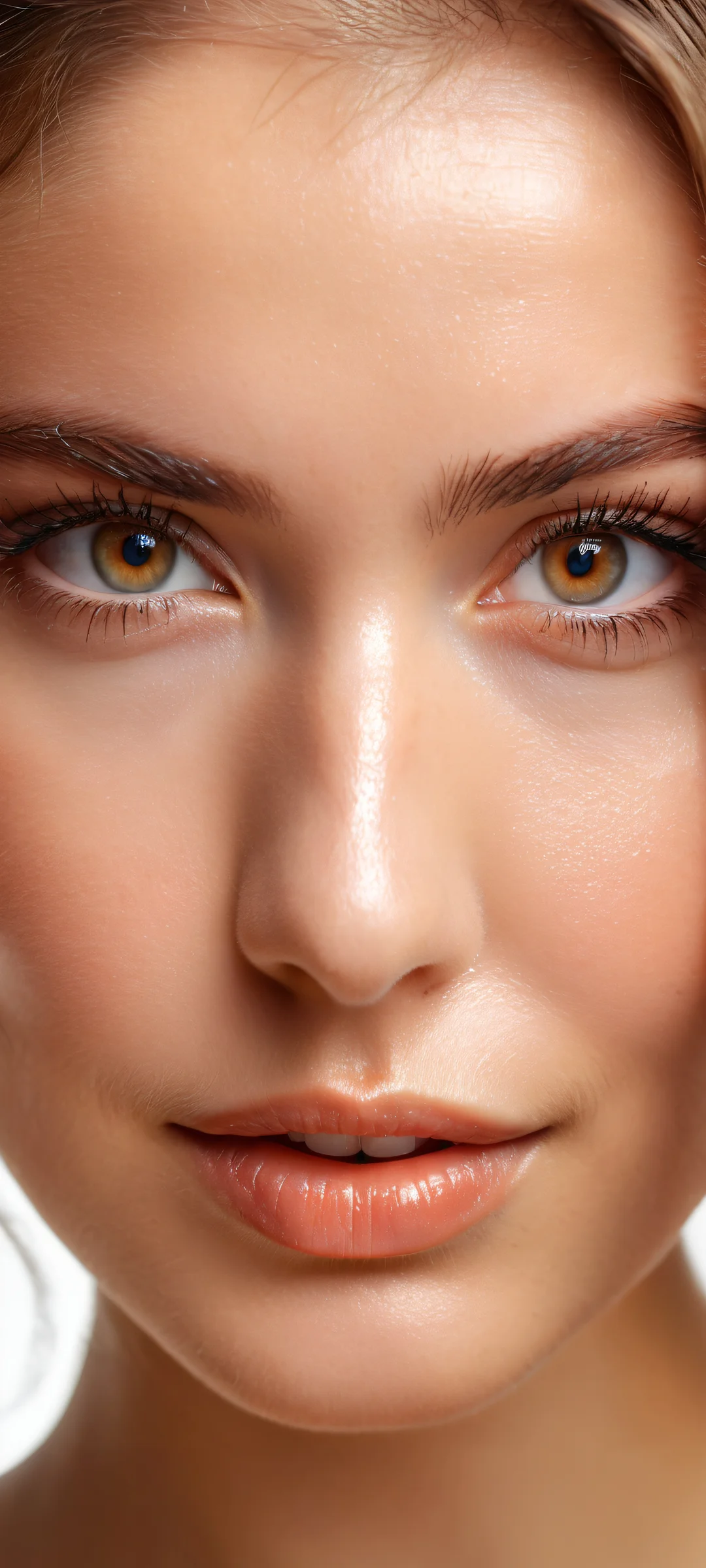 A captivating portrait of a young woman with stunning eyes and a mesmerizing smile, perfectly optimized for iPhone/Android home screens.