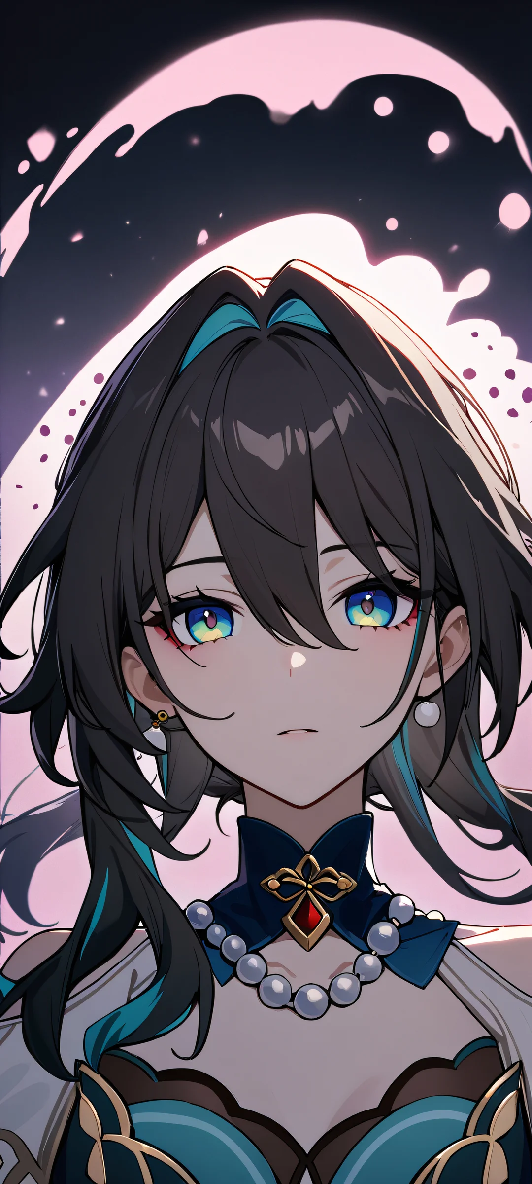 A solo portrait of Ruan Mei from Honkai: Star Rail, looking directly at the viewer with a serene expression, perfectly optimized for iPhone and Android home screens.