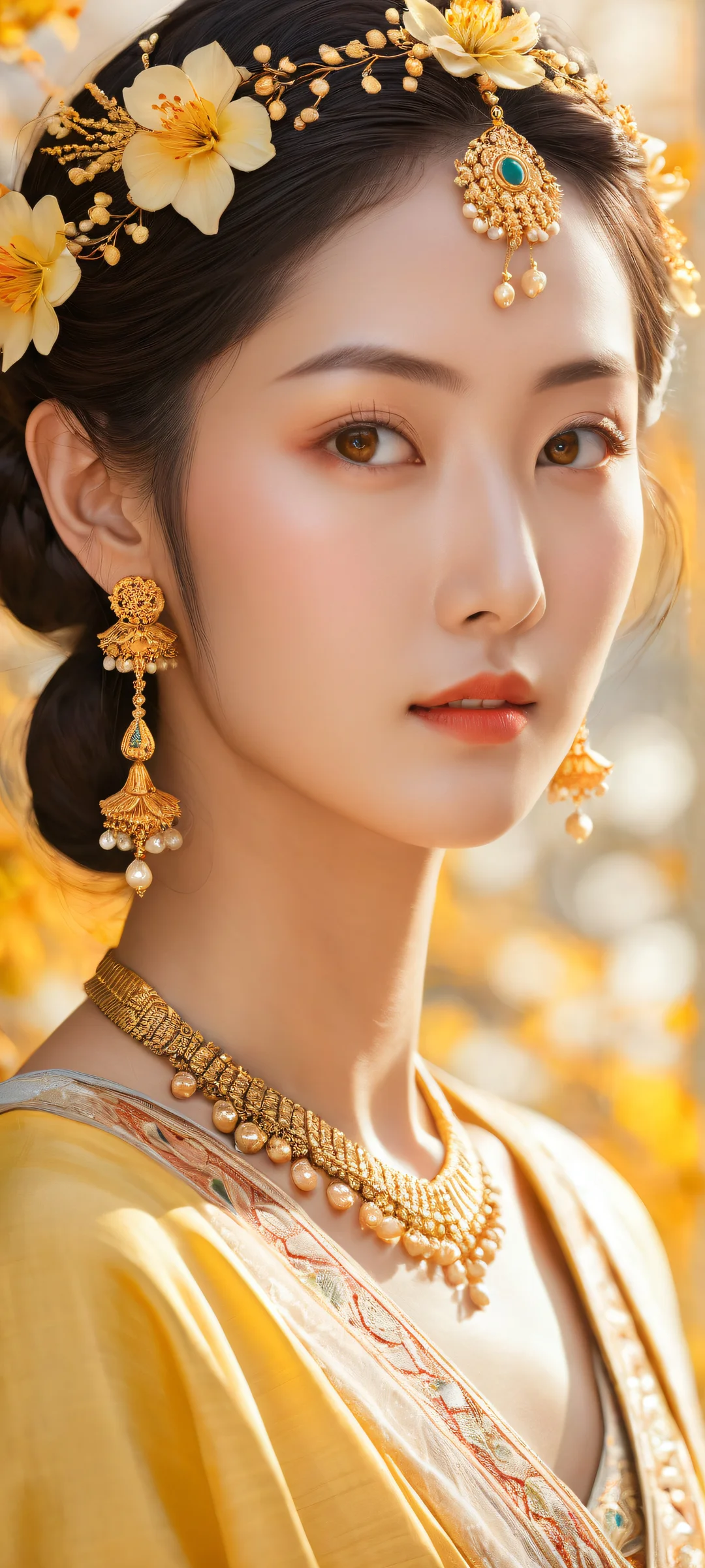 A stunning portrait of Mahiru on a pure void background, perfectly optimized for iPhone and Android home screens.