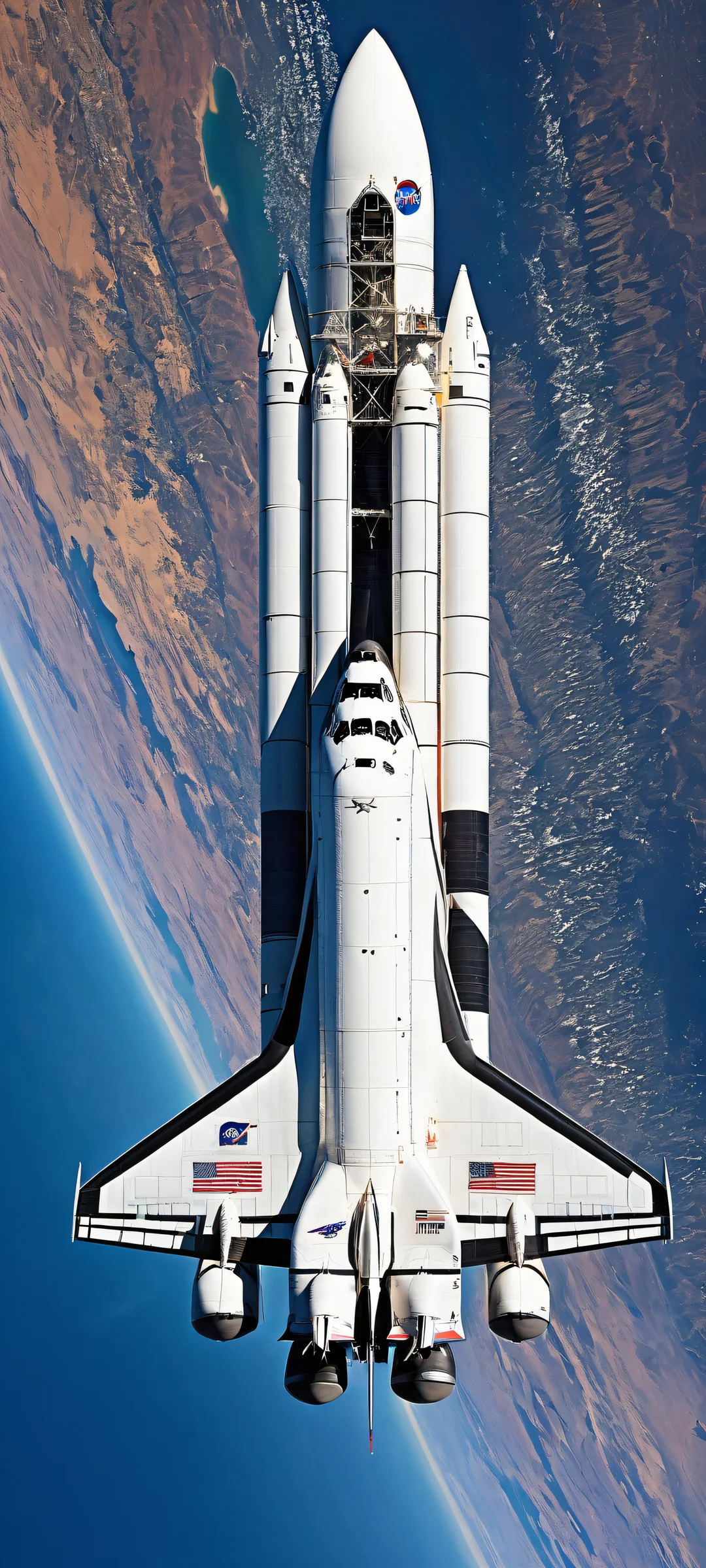 Space Shuttle 'Enterprise' in ethereal lighting, perfect for iPhone/Android wallpapers