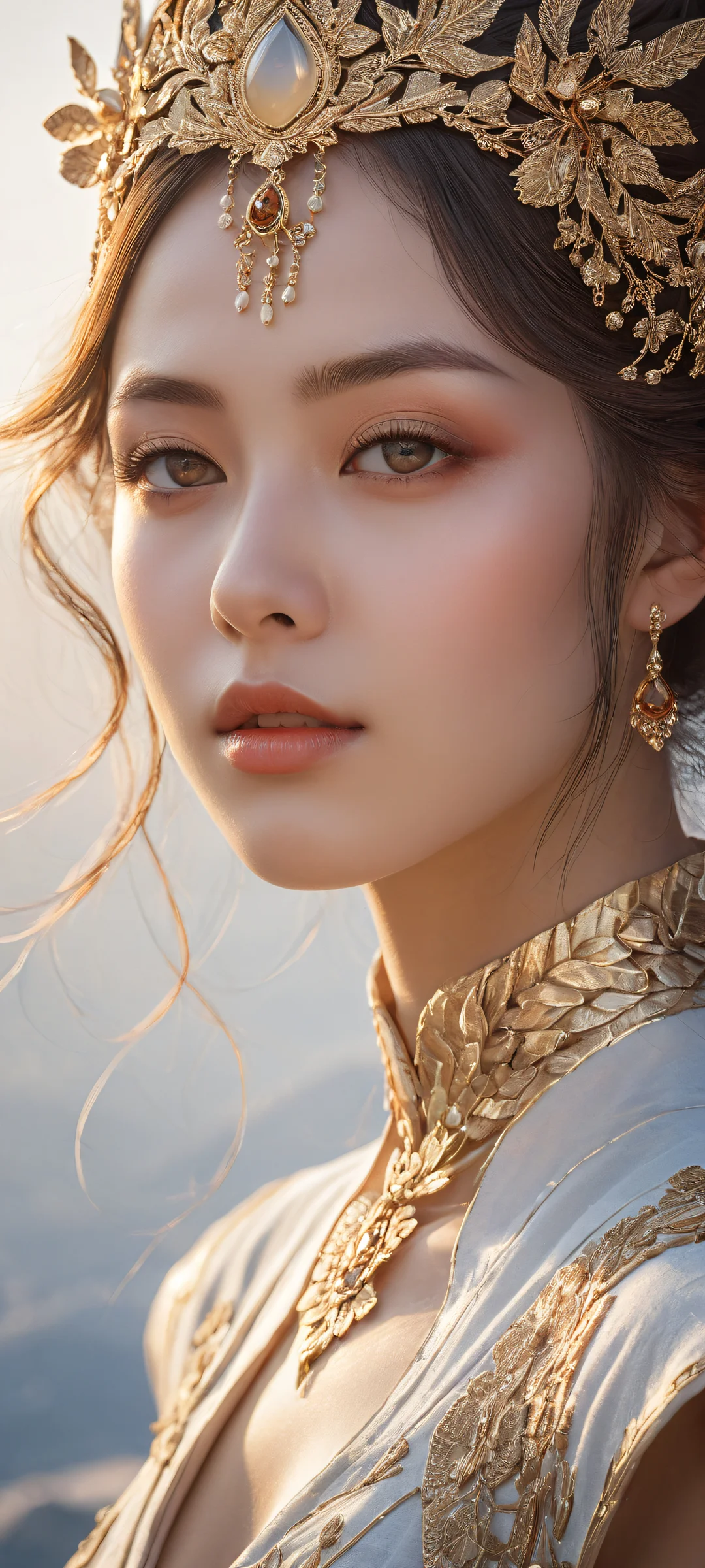 Mysterious portrait of a lone girl on iPhone/Android phone backgrounds