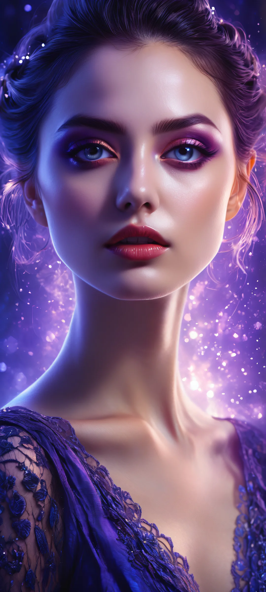 A mystical portrait of a woman with intricate details on iPhone/Android