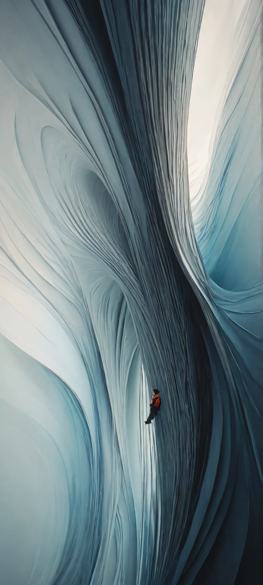 Figures in the lower-middle of an empty and pure void, perfect for iPhone/Android home screens.