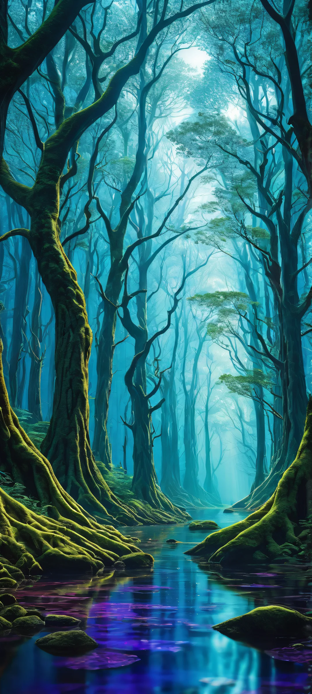 iPhone and Android compatible artwork of Dendritic Trees in a surreal neurofusion landscape, with intricate details and radiant lighting.