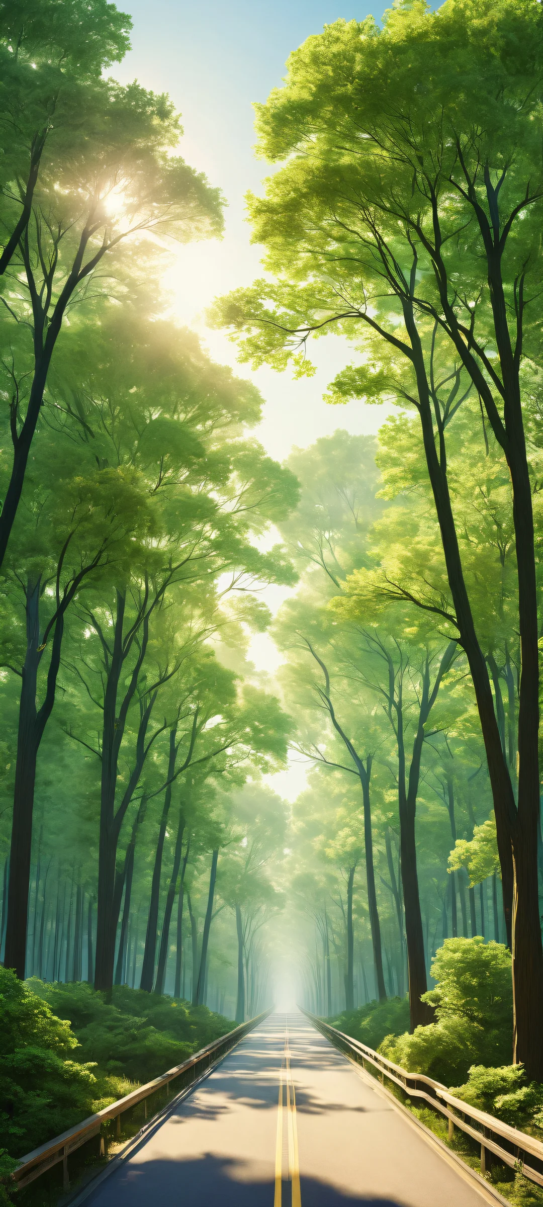 Vertical portrait artwork of trees on iPhone/Android. Perfectly optimized for home screens.