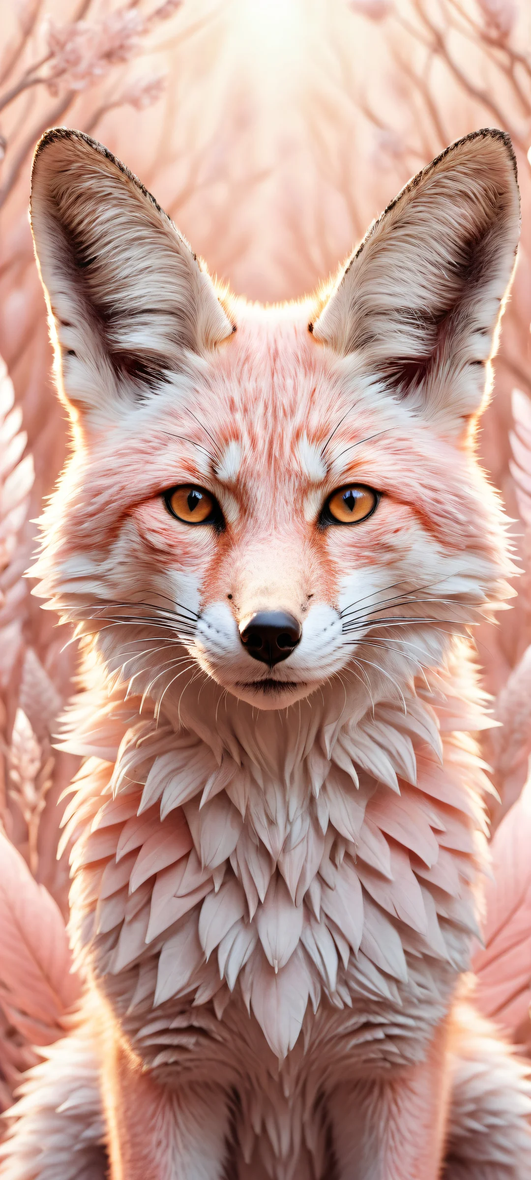 Anthro fox with insane micro-details and patterns on iPhone/Android home screens