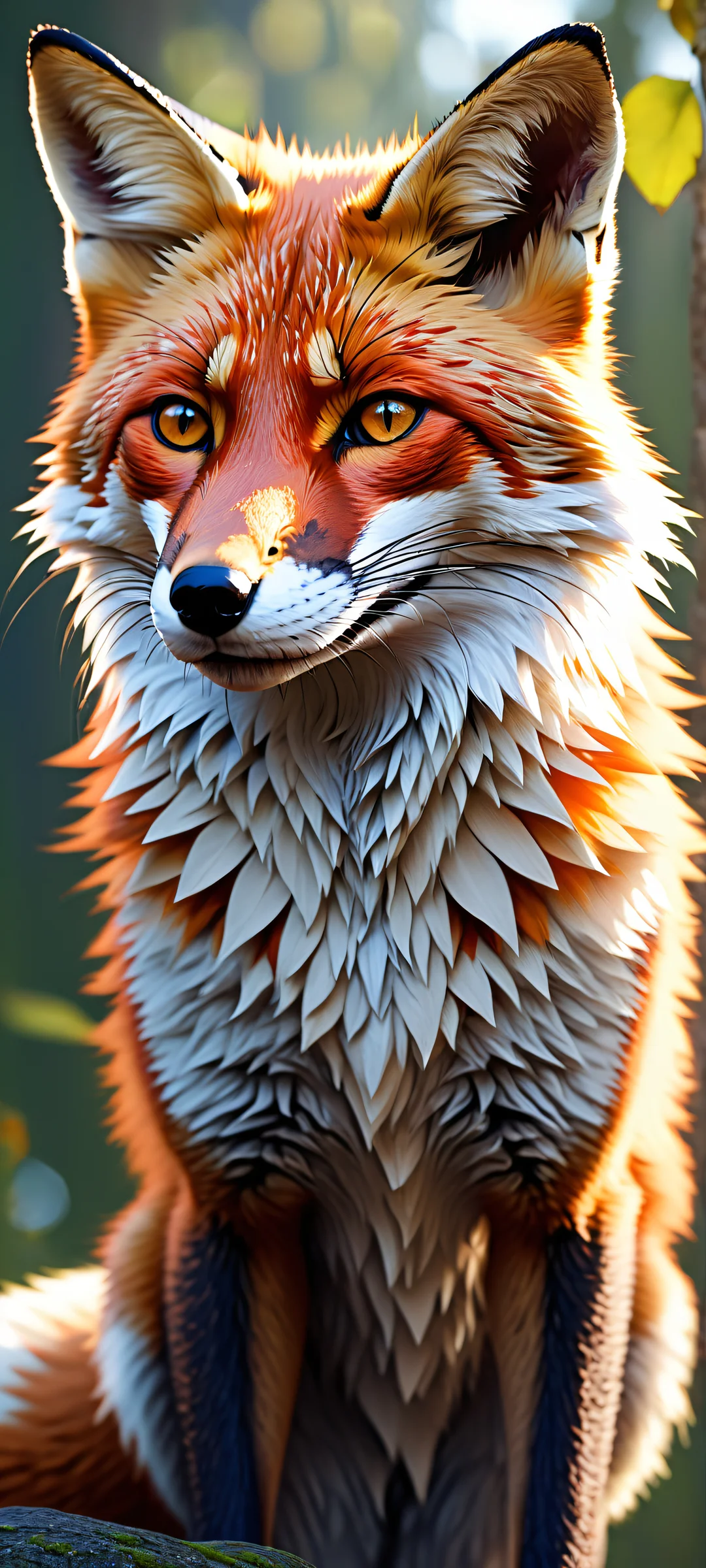 Ethereal Fox Portrait 2K QHD Home Screen A stunning anthro fox iPhone/Android wallpaper with intricate details and whimsical lighting.
