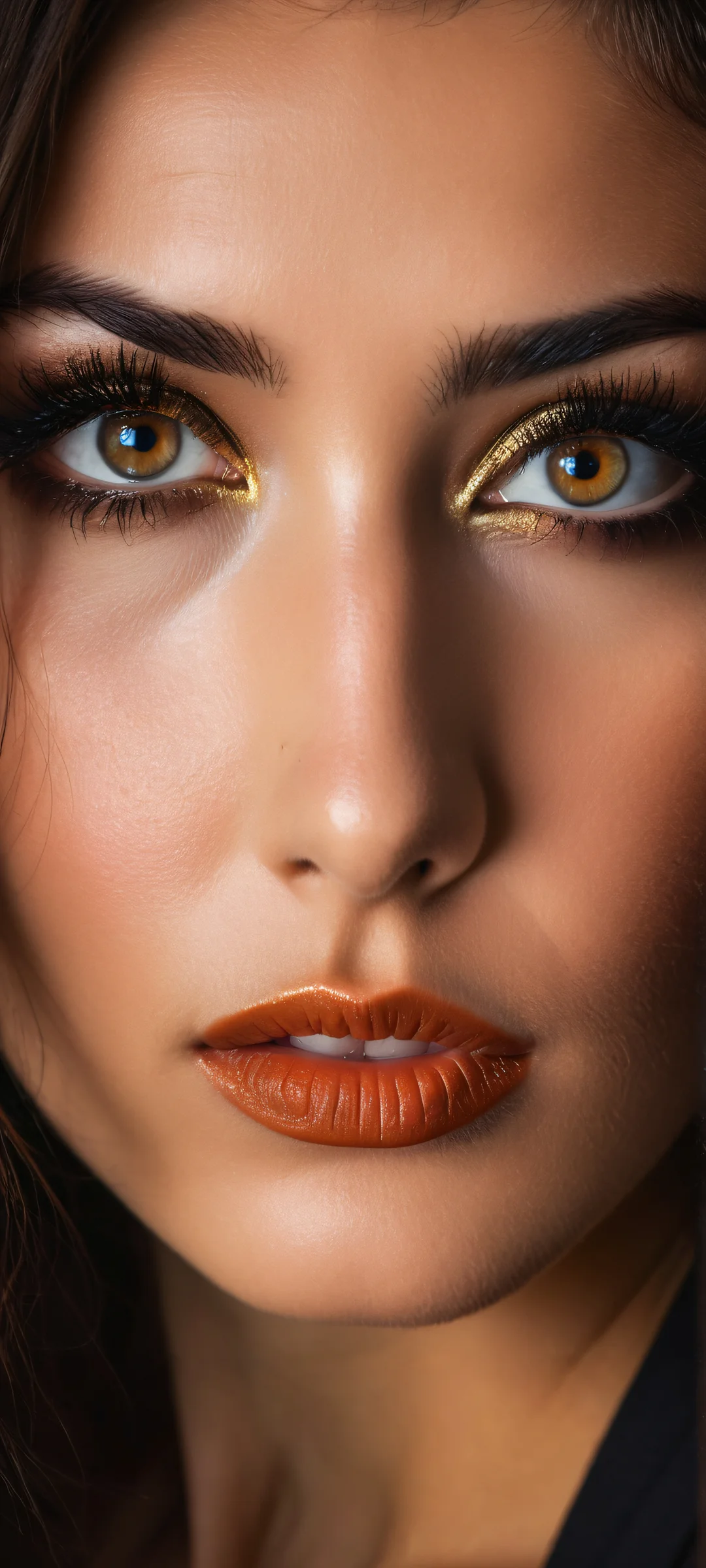 A captivating gaze on iPhone/Android with intricate details and luminescent accents