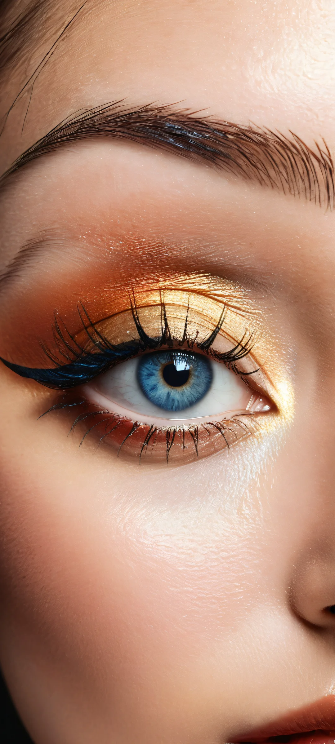 Extreme close-up of an eye on iPhone/Android, featuring intricate micro-details and ethereal lighting.