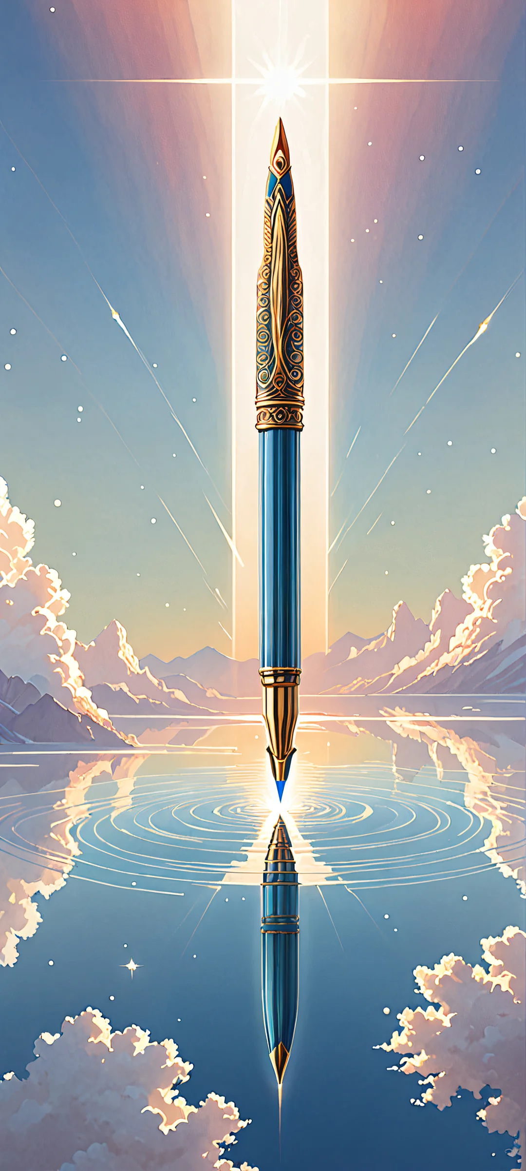 Ethereal Geometry 2K QHD Mobile Wallpaper Delicate pen and ink illustration of a geometric shape on iPhone/Android background