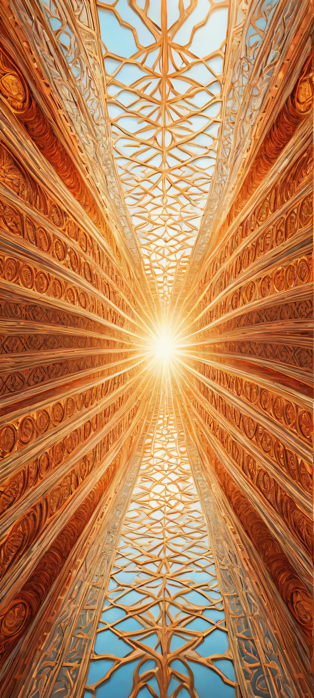 A stunning iPhone/Android wallpaper featuring a stylized T-Square with intricate geometric patterns and ethereal lighting.