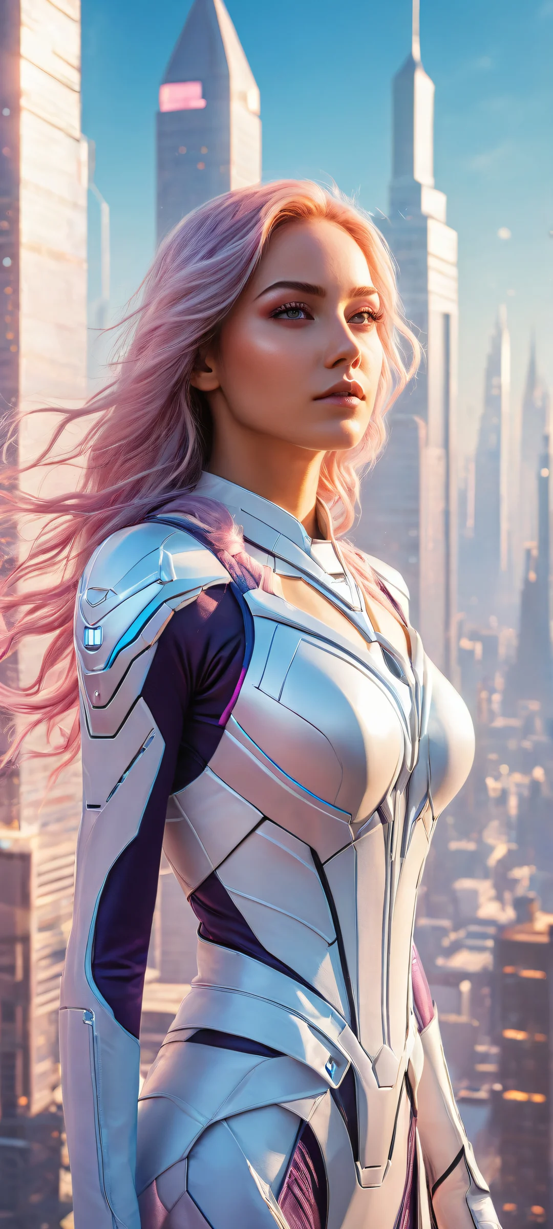 Beautiful video game-inspired artwork of girlfriends on iPhone and Android devices, with intricate details and ray traced reflections.