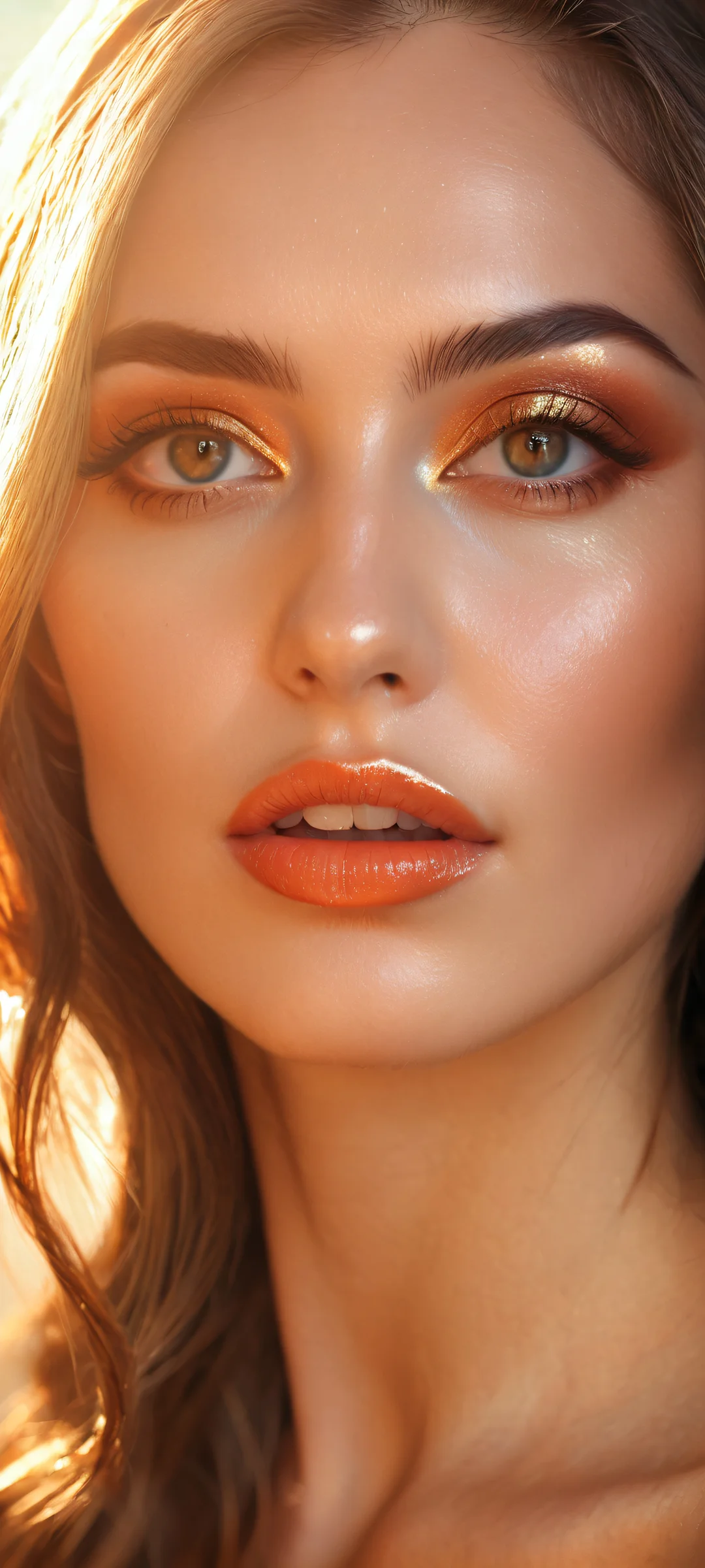 A stunning vertical portrait artwork of a woman with long hair on an iPhone or Android device.