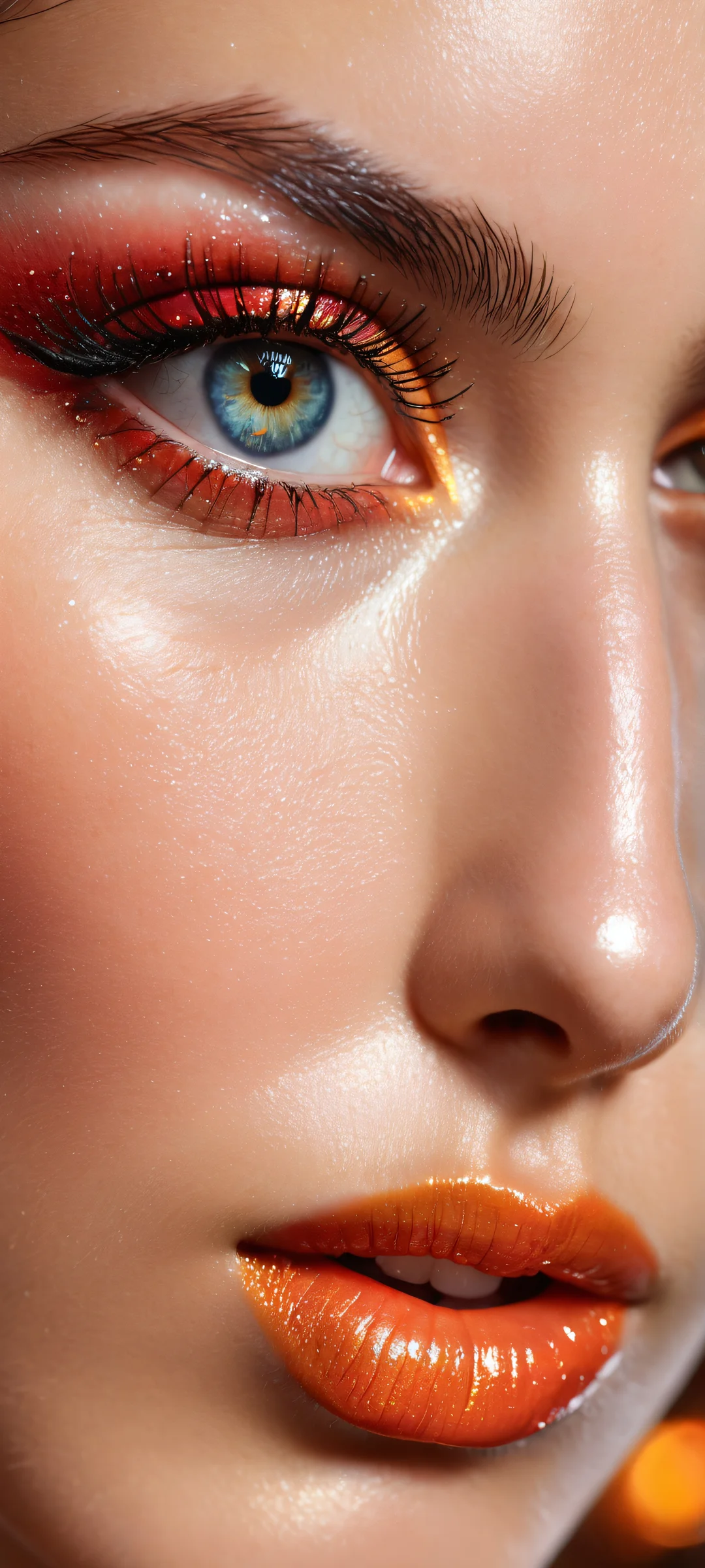 Stunning female portrait on iPhone or Android with radiant colors and detailed background