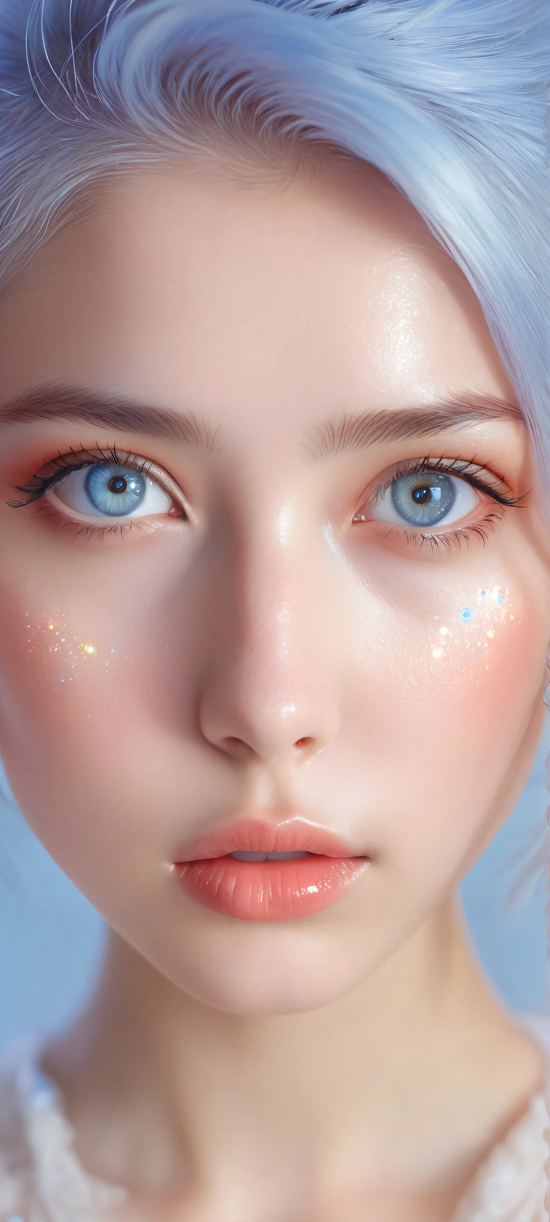 Beautiful iPhone/Android wallpaper featuring an award-winning digital artwork of a stunning girl, showcasing intricate details and accessories, with a pure void top half for unobstructed visual flow.