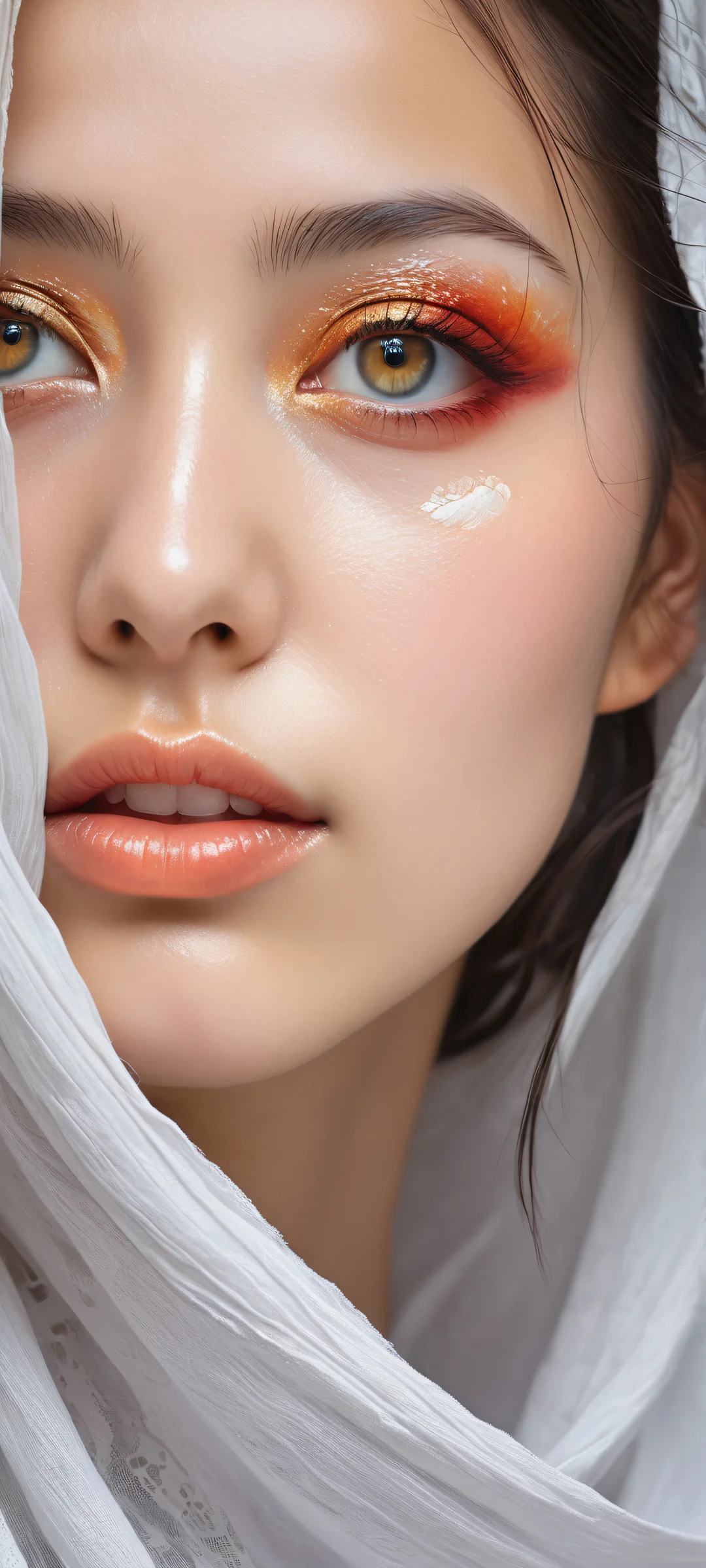 iPhone/Android portrait of a girl with minimalist design and symbolic painting style, perfect for mobile home screens.