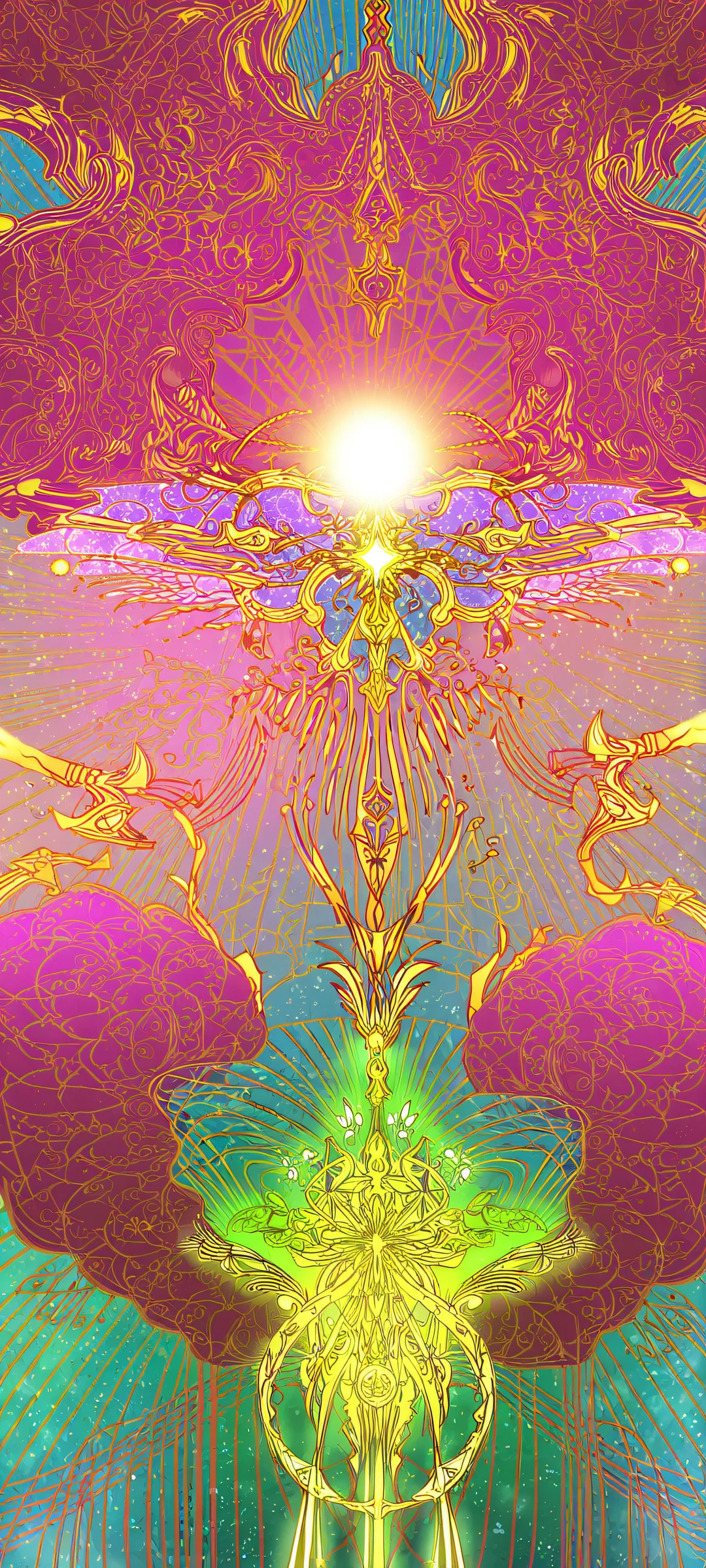 Breathtaking vertical portrait of Hachirouta Hoshino on iPhone/Android, with vibrant pink and deep green accents, perfectly optimized for home screens.