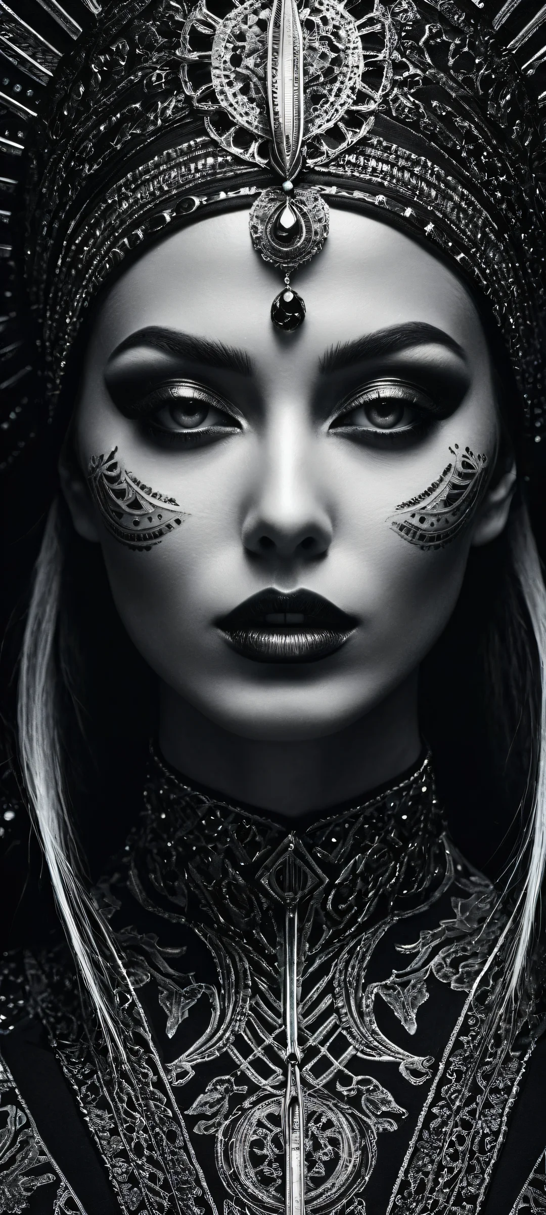 A breathtaking vertical portrait artwork of a traditional media masterpiece on an iPhone/Android phone's home screen.