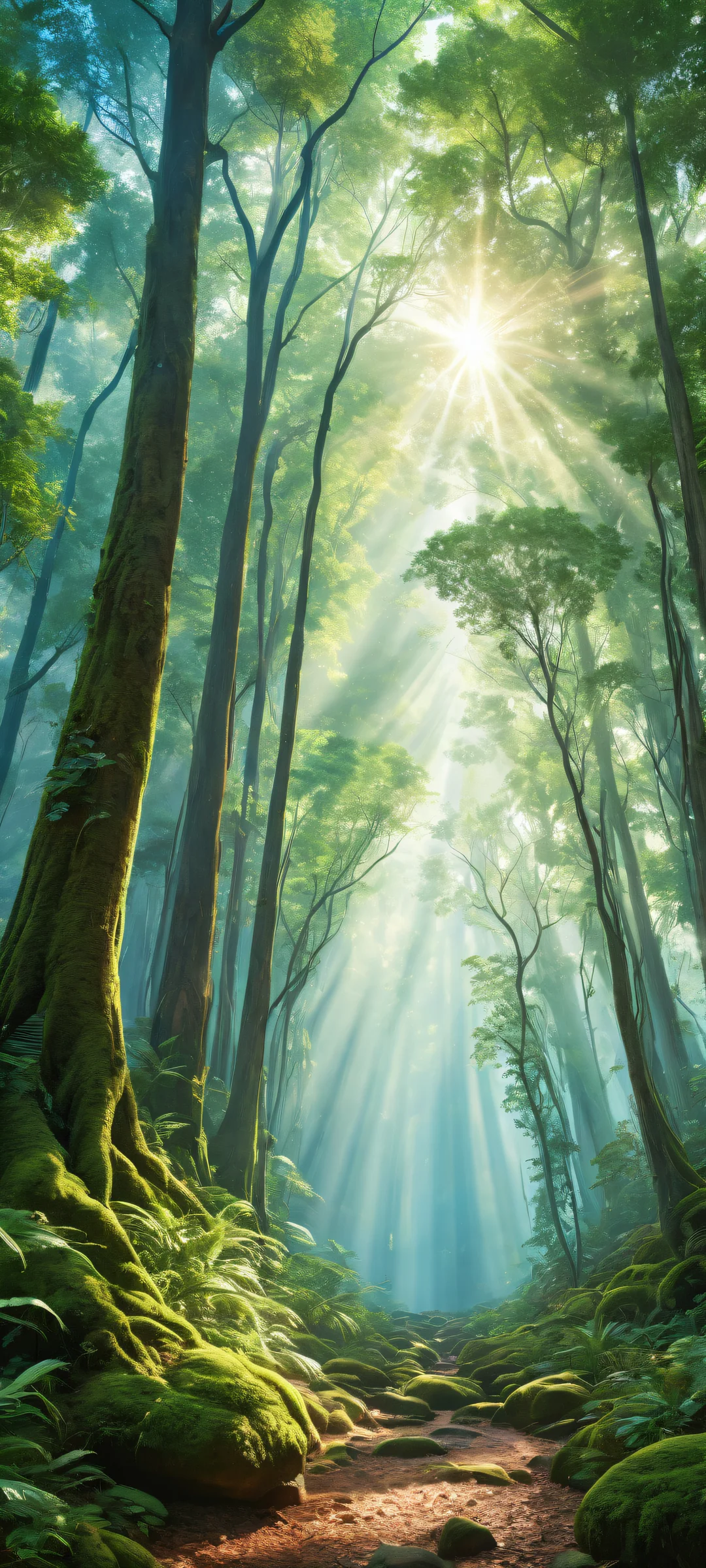 iPhone/Android users will be mesmerized by this stunning digital art of a tranquil jungle scene, with intricate micro-details and ethereal lighting.