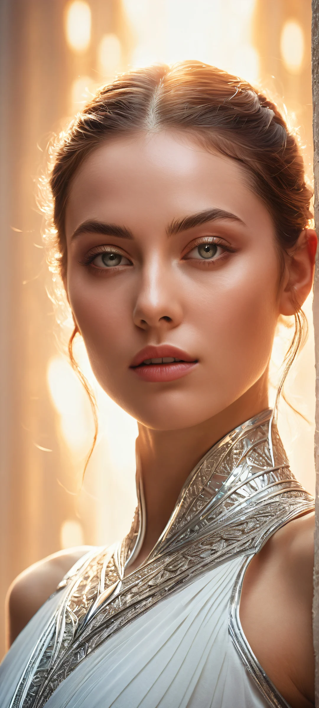 A portrait of Lily from Stellar Blade placed in a void background, perfectly optimized for iPhone and Android home screens.