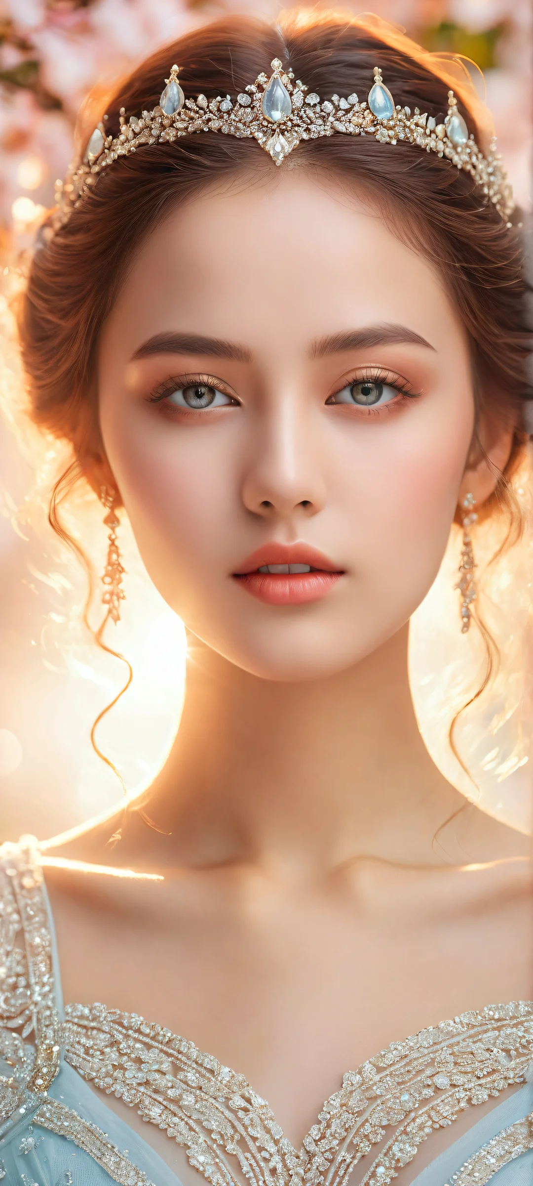 A stunning portrait of a girl on an iPhone/Android device, showcasing intricate details and ethereal lighting.