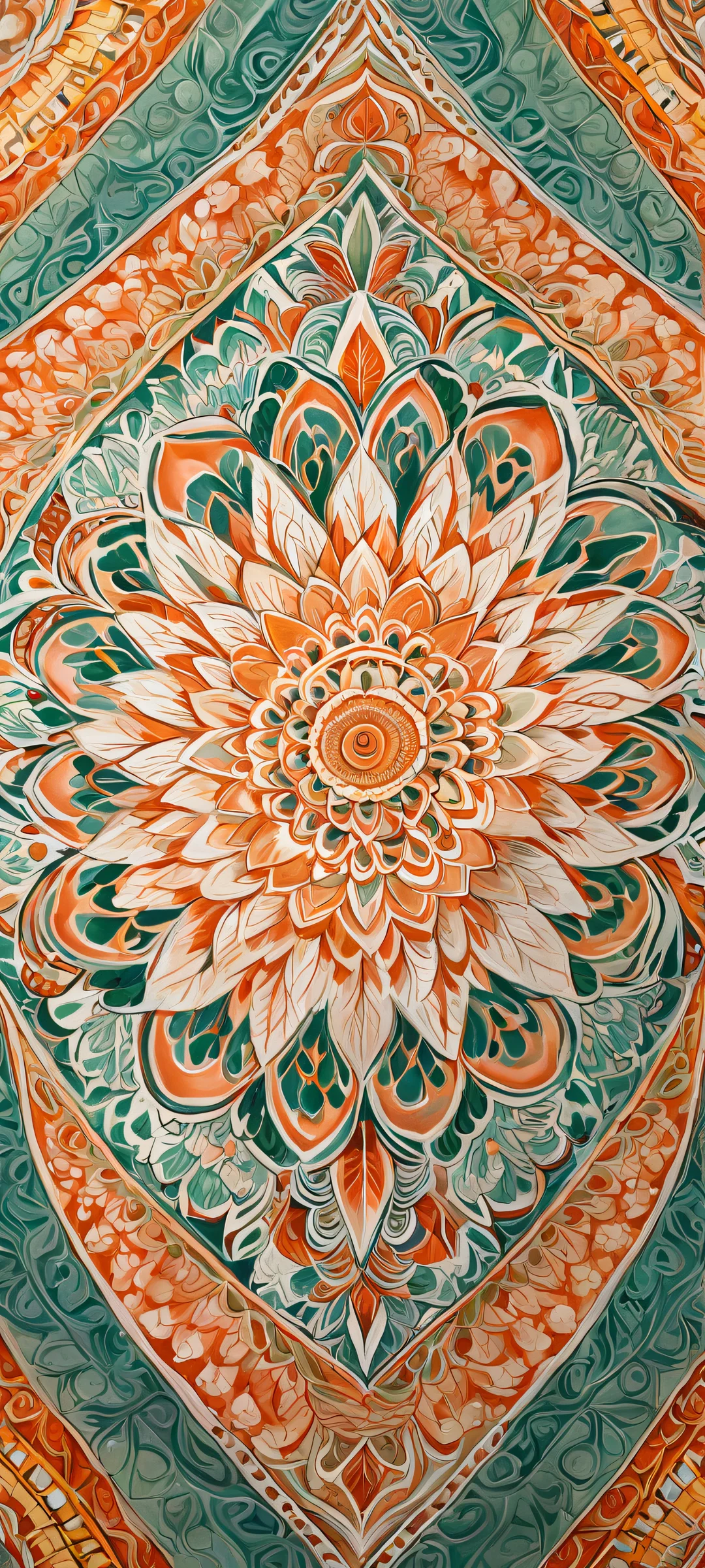 Mesmerizing mandala artwork on a pure void background for iPhone/Android. Perfectly optimized for home screens.