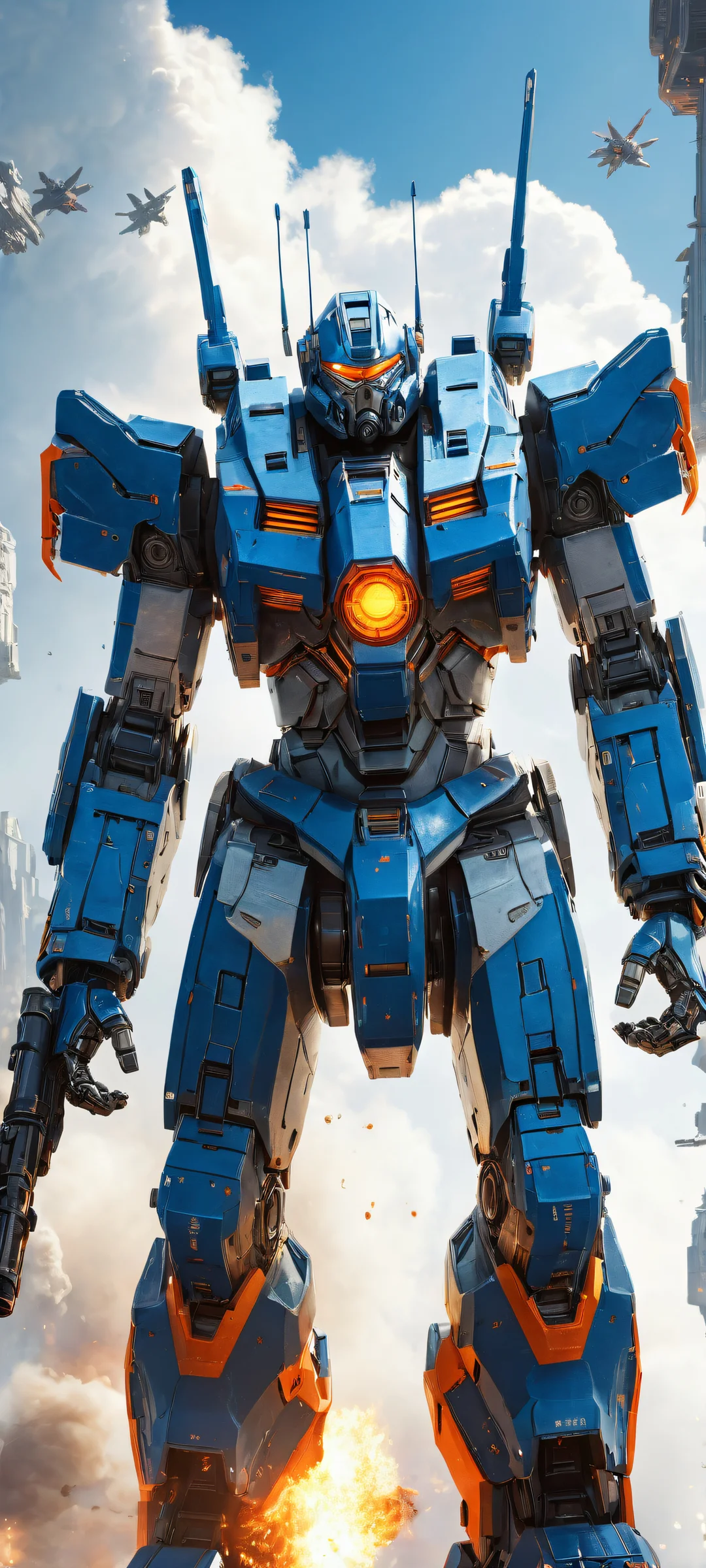 Breathtaking vertical portrait of Battlemechs on iPhone/Android with award-winning digital art and stunning visual impact.