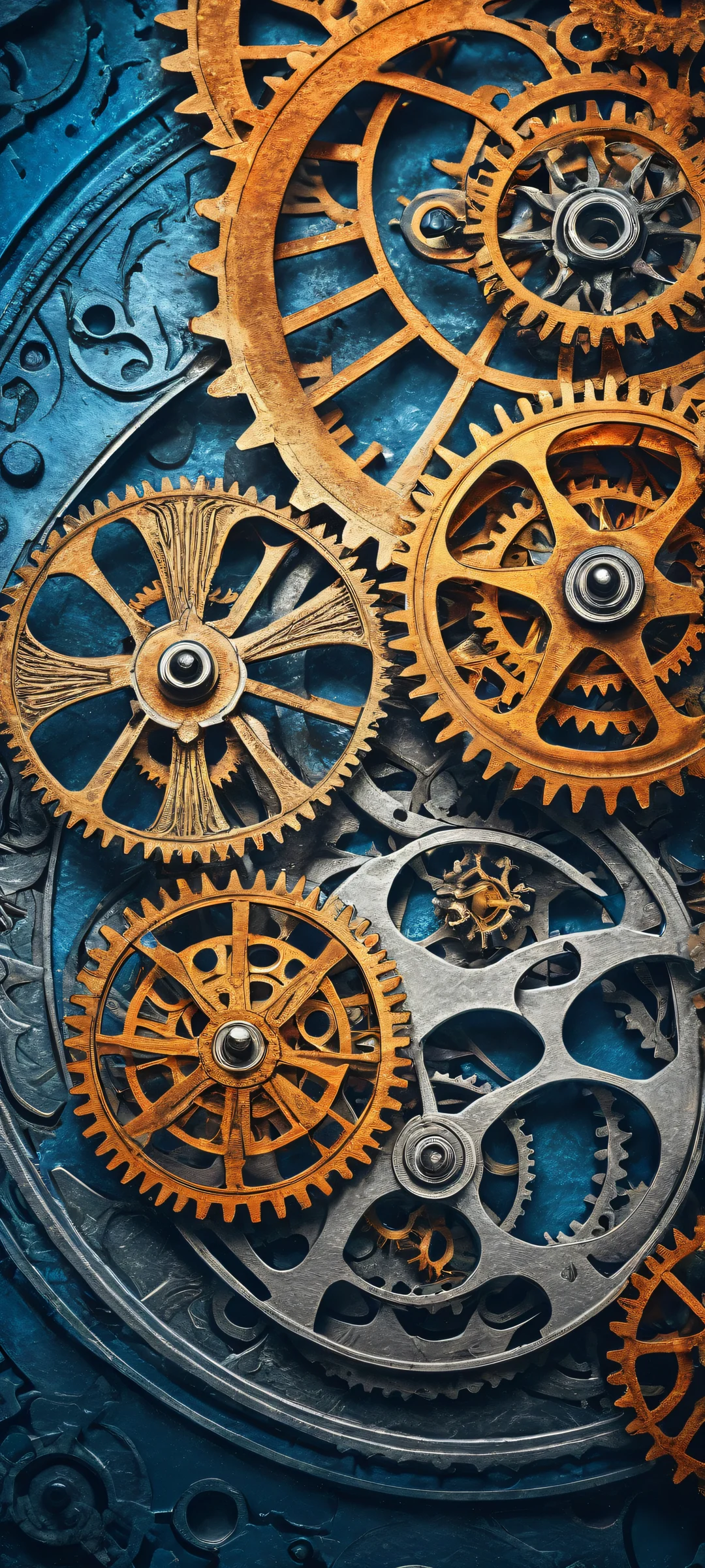 Intricate gears on a pristine background, perfect for iPhone or Android phone backgrounds.