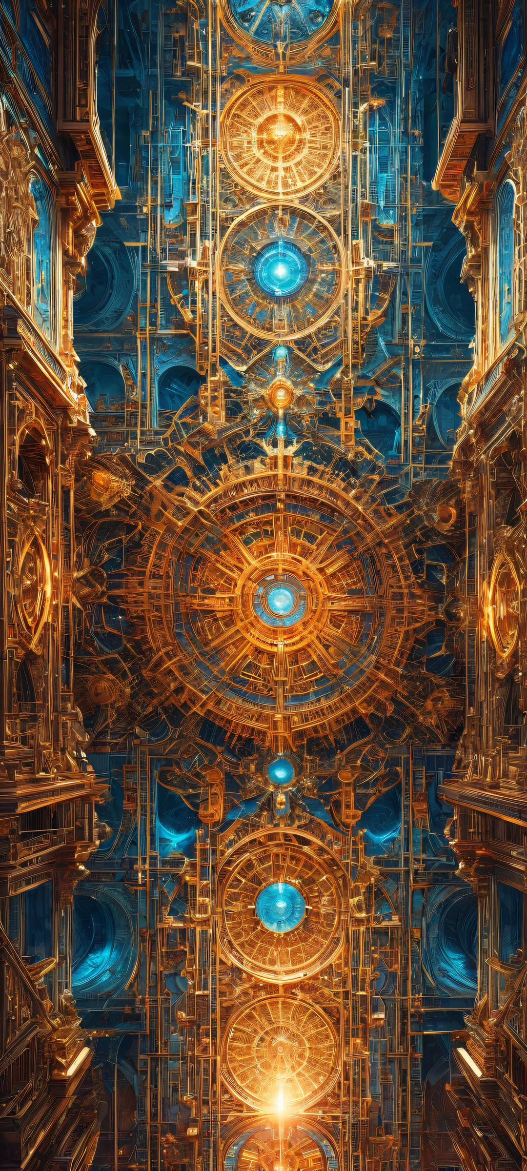 Breathtaking digital art of intricate mechanisms on a pristine background suitable for iPhone/Android home screens.