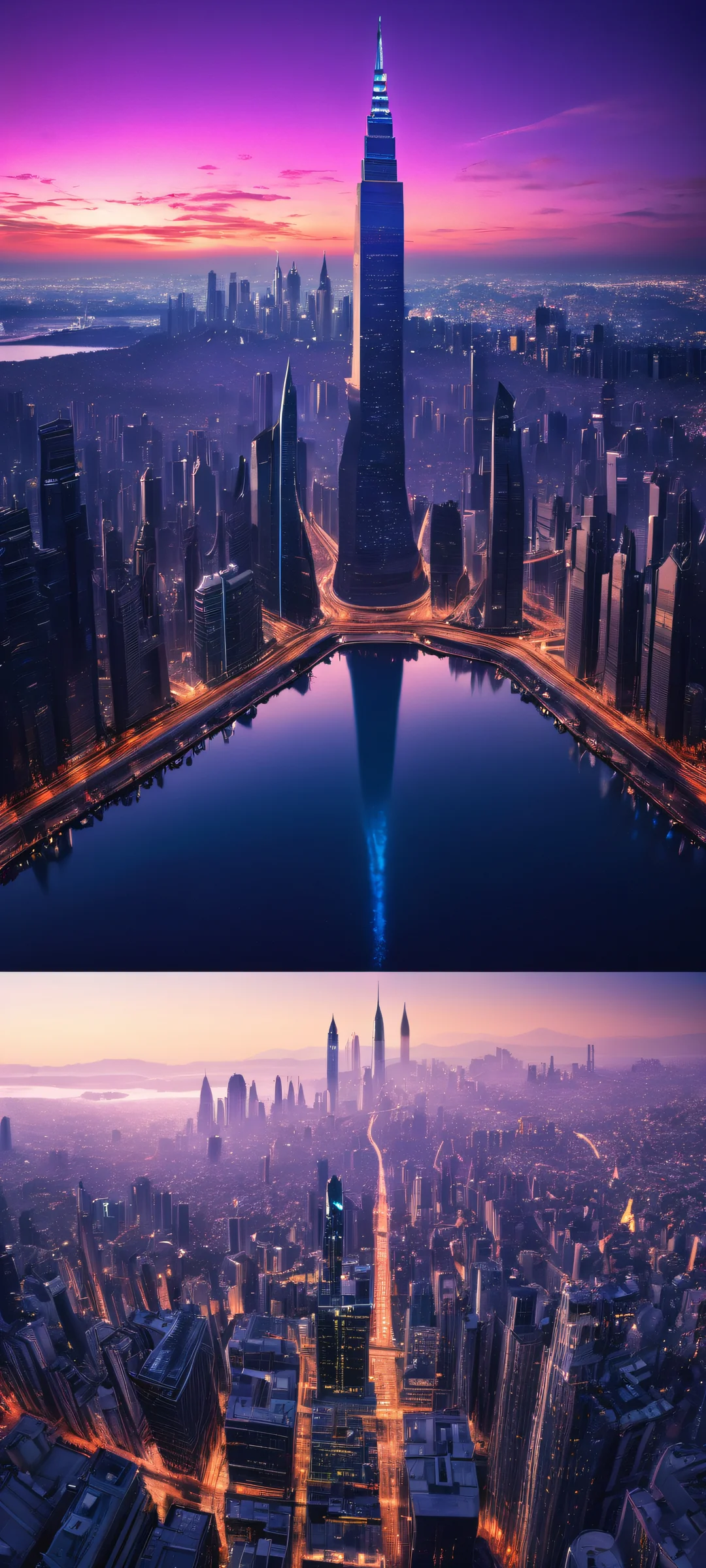 Ethereal Metropolis 2K Mobile Background Breathtaking digital artwork of Ethereal Cities on iPhone/Android