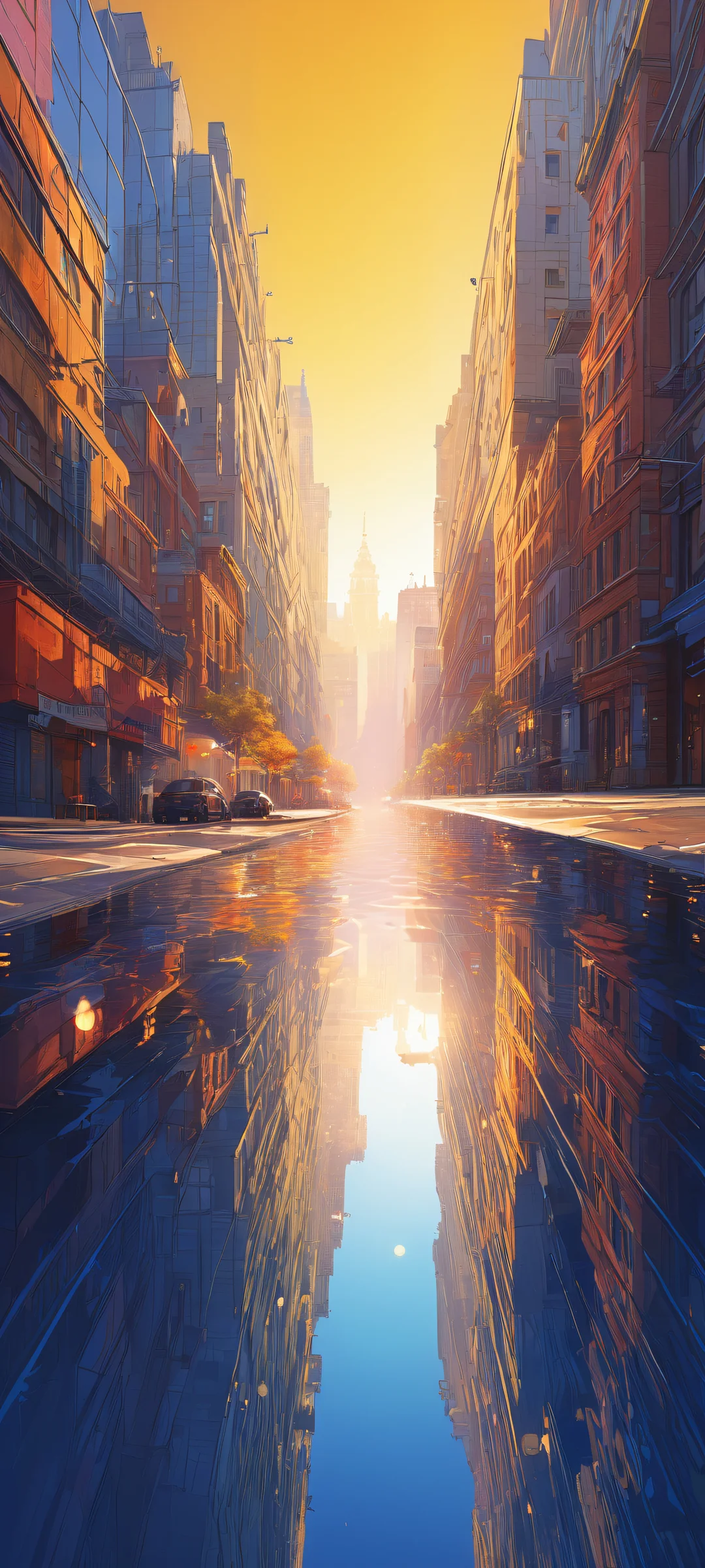 Breathtaking cityscape artwork for iPhone/Android with stunning details and vibrant colors.