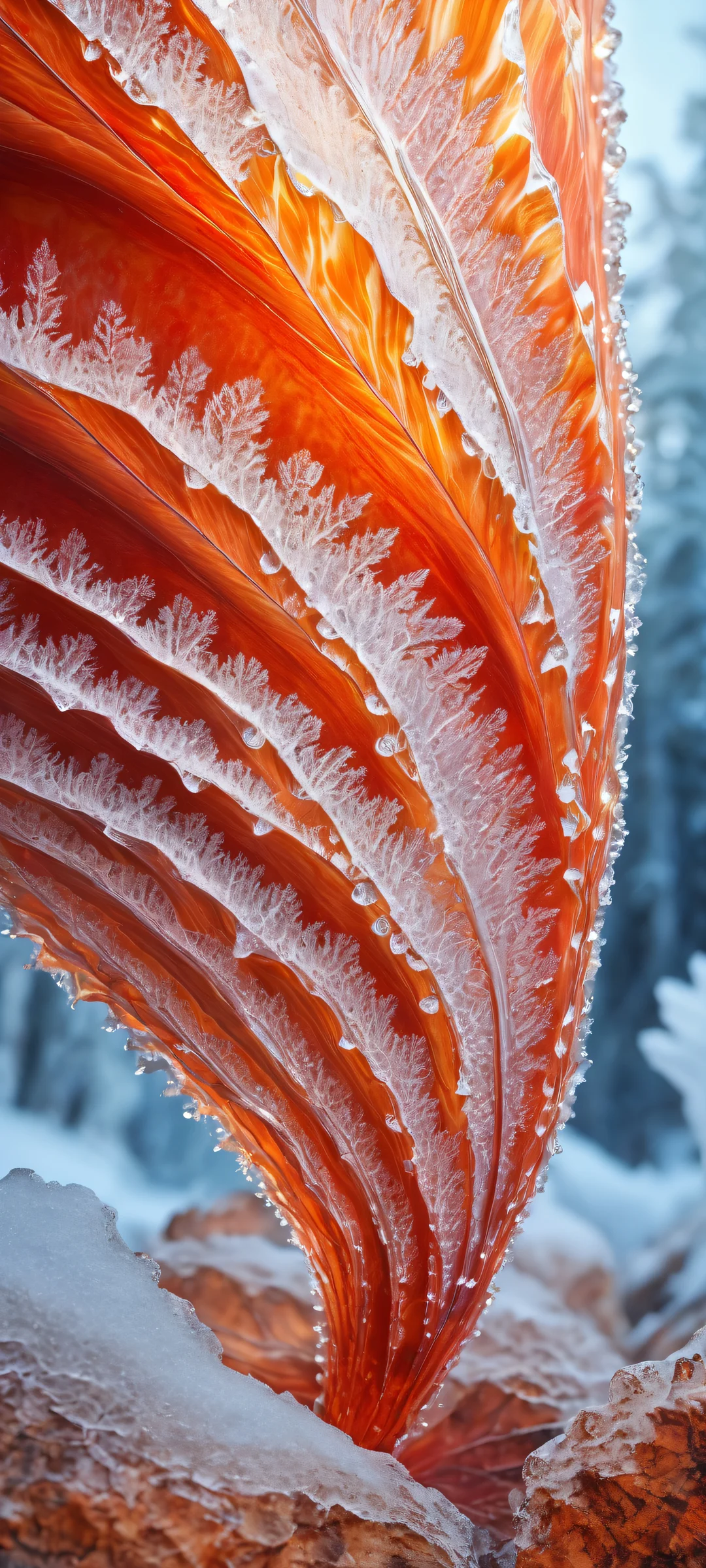 Breathtaking vertical portrait artwork of a massive, fossilized creature for iPhone/Android home screens