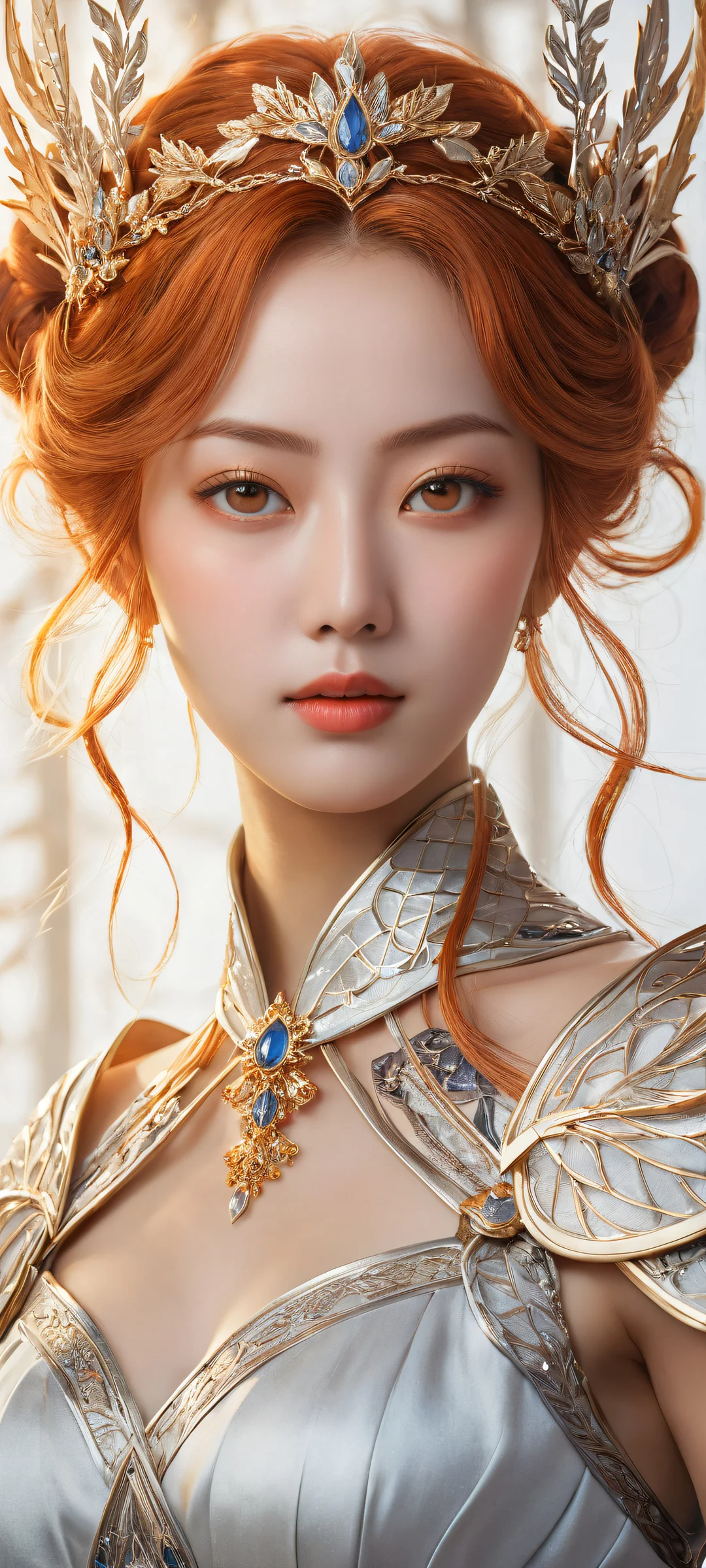 A beautiful Genshin Impact-inspired girl on a pure void background for iPhone and Android home screens.