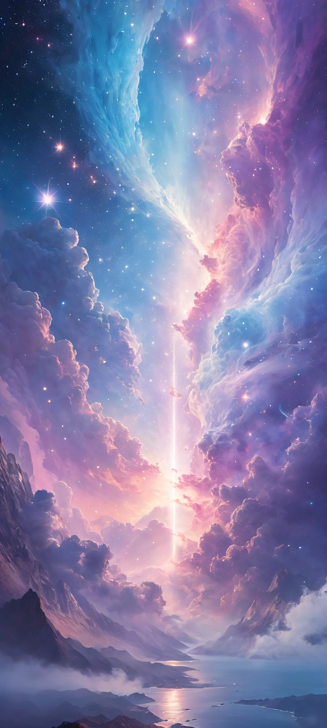 A mesmerizing nebula artwork on iPhone/Android, perfect for home screens.