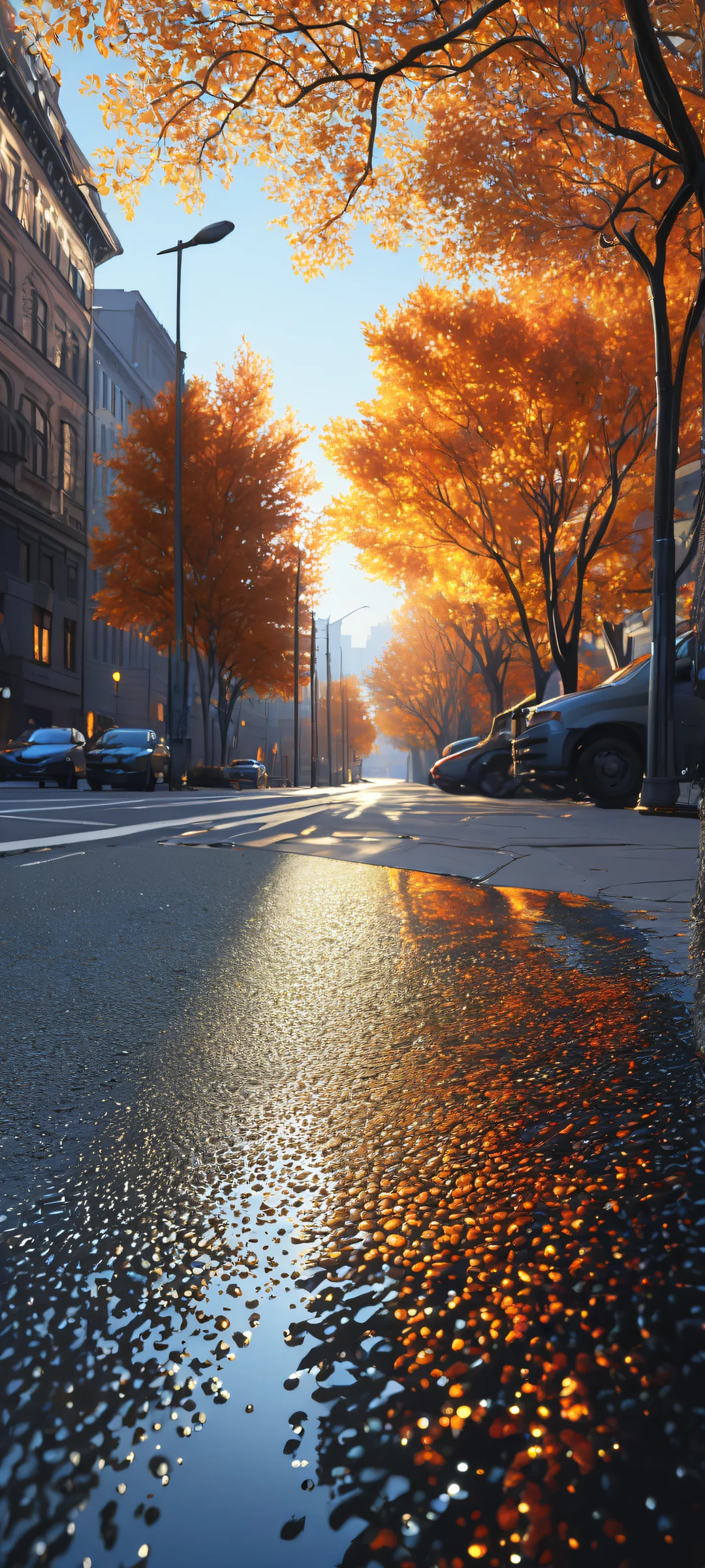 A majestic tree stands amidst a quiet nocturnal scenery, perfectly optimized for iPhone and Android home screens.